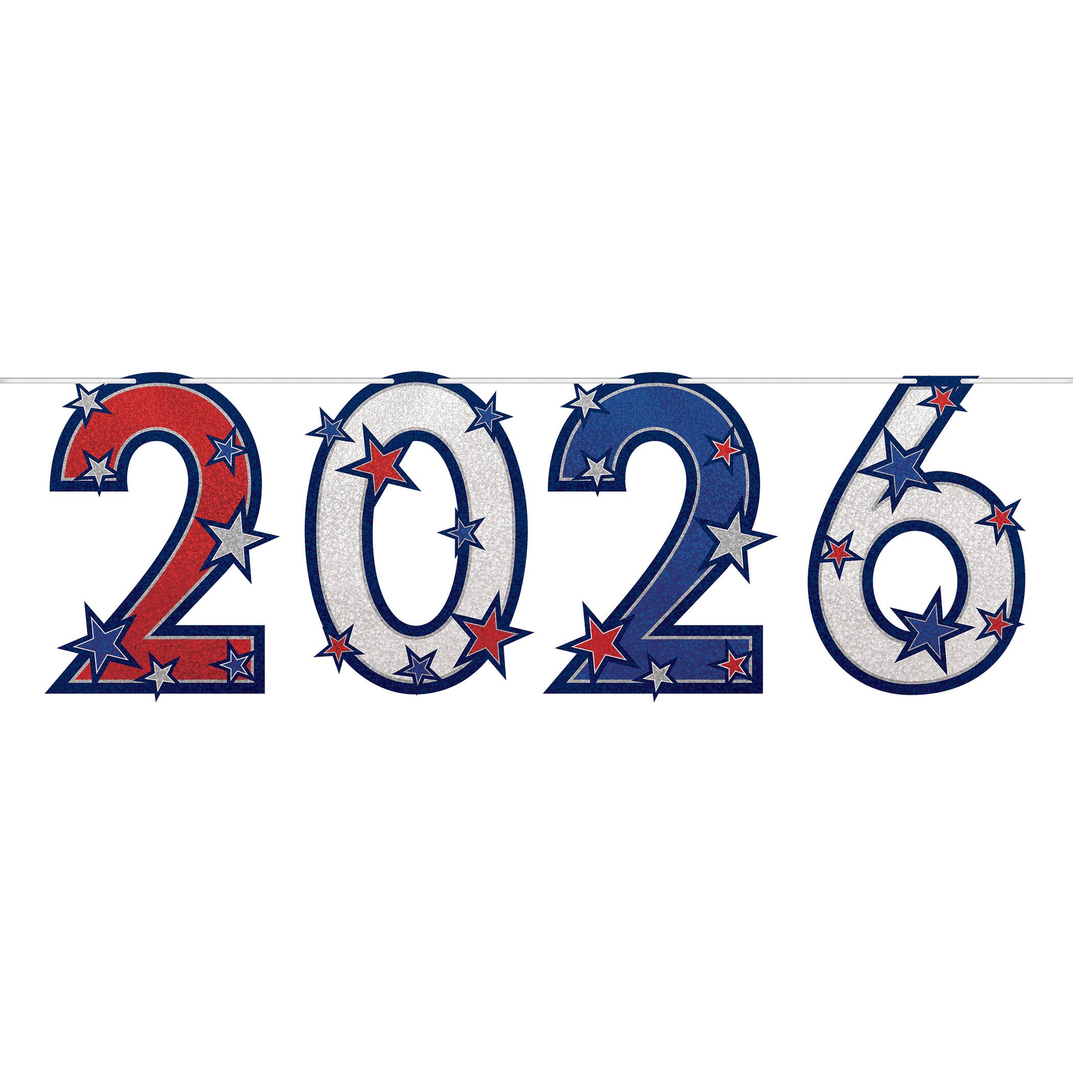 Beistle 5ft. Red, White & Blue 2026 Glittered Streamer