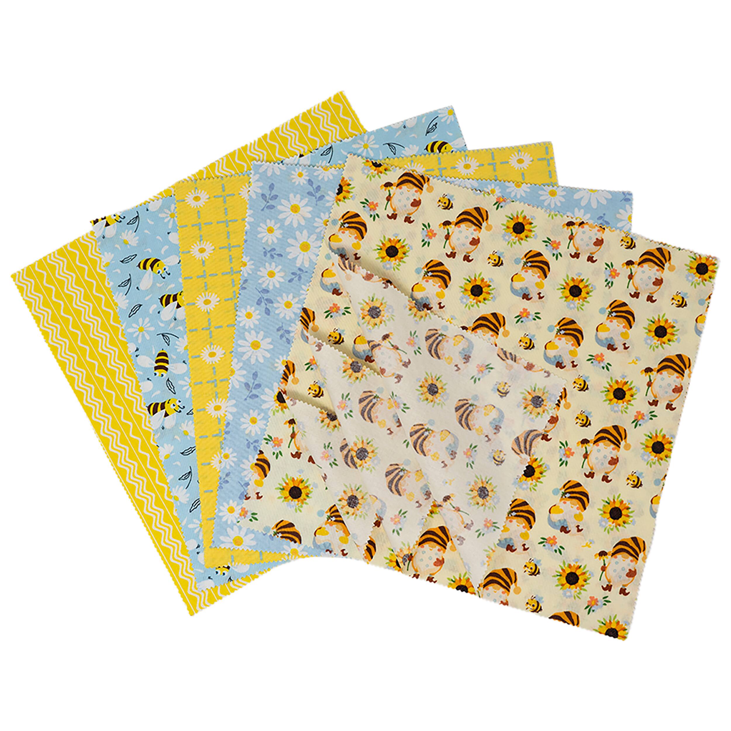 SINGER 10" x 10" Daisies Gnomes Square Cotton Fabric Premium Packs