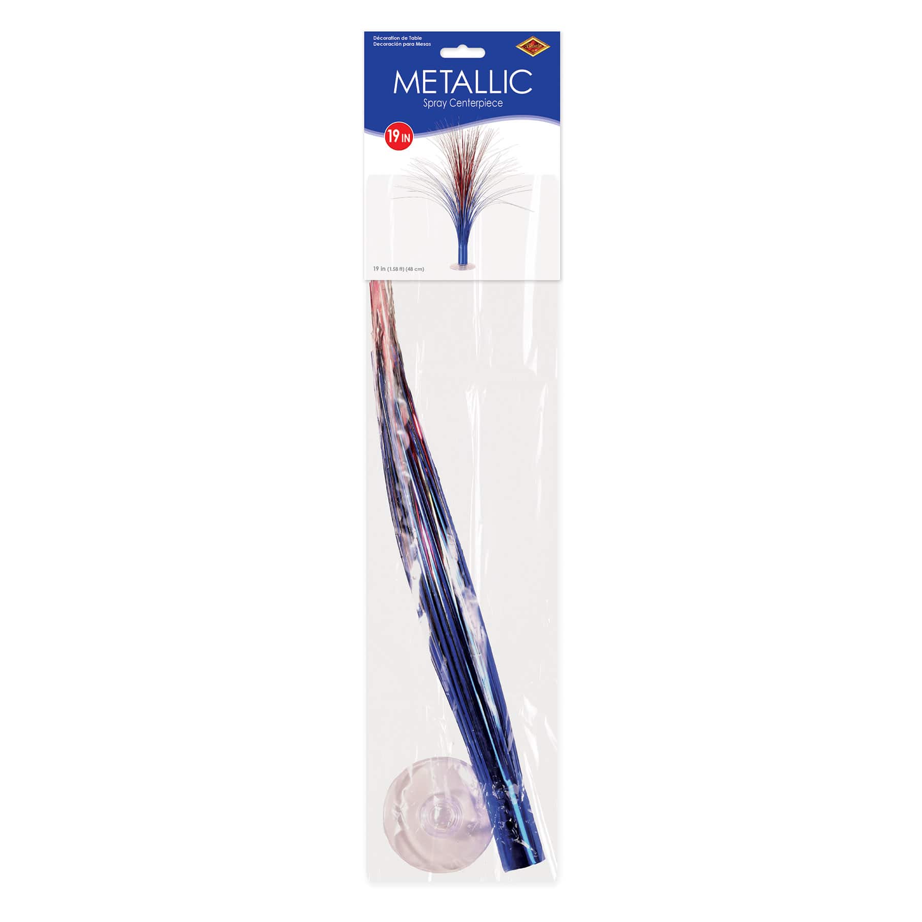 Beistle 19" Red, Silver & Blue Metallic Spray Centerpieces, 2ct.