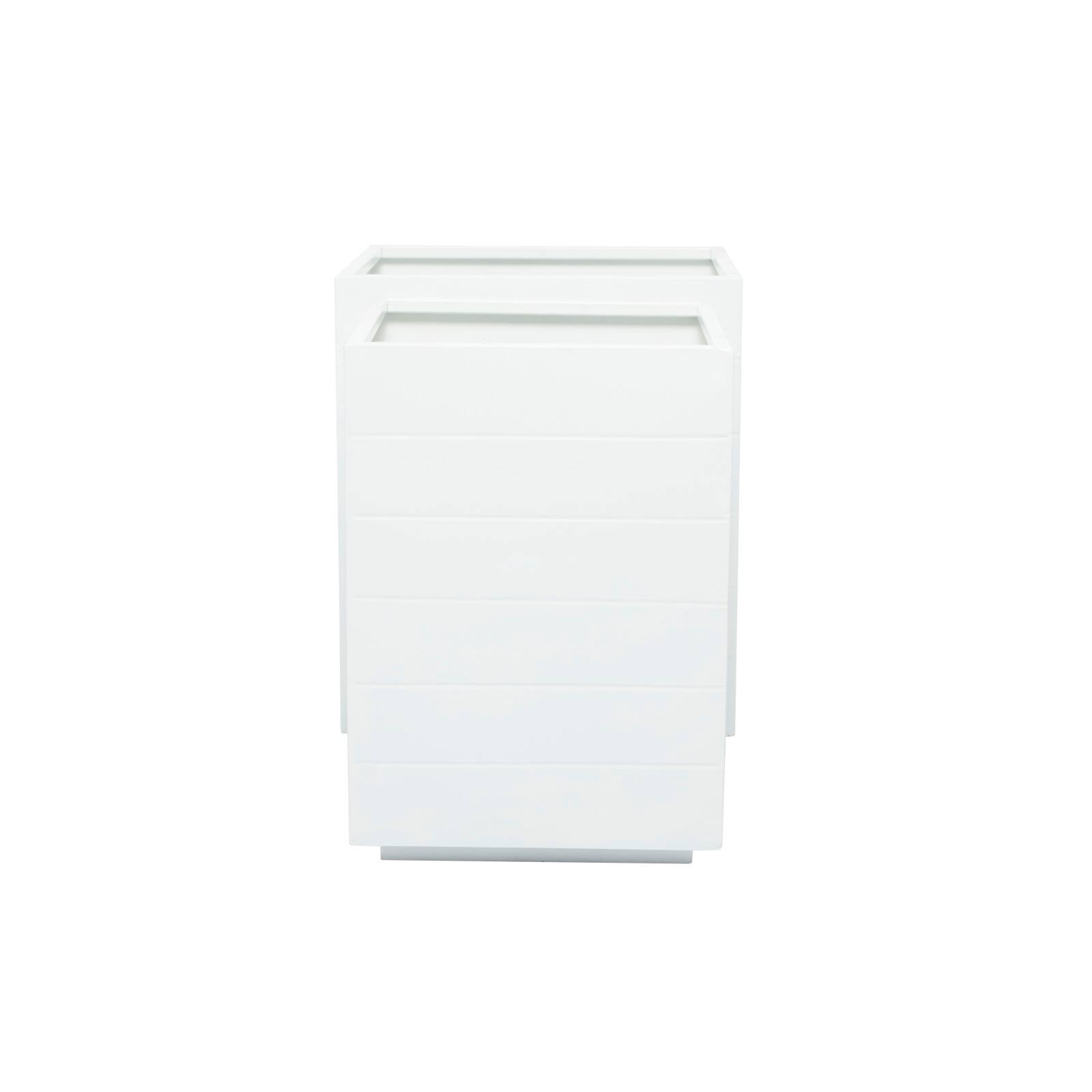 White Modern Planter, Set of 2" 17", 14"