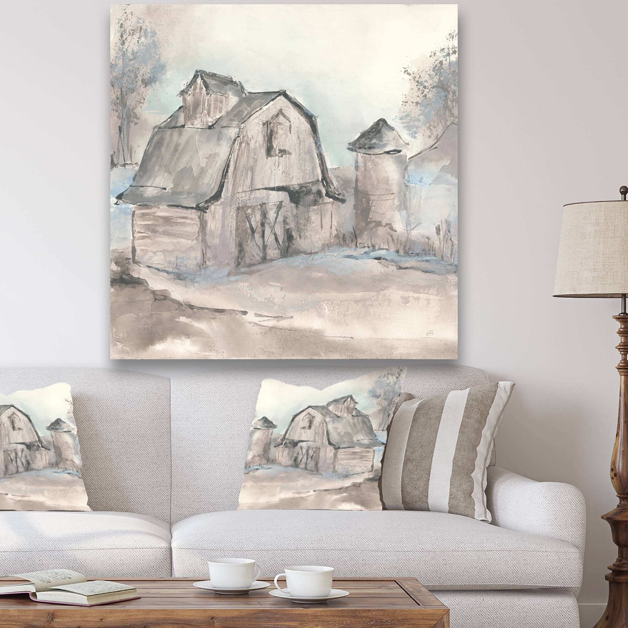 Designart - Farmhouse Barn Grey V - Modern Farmhouse Canvas Art