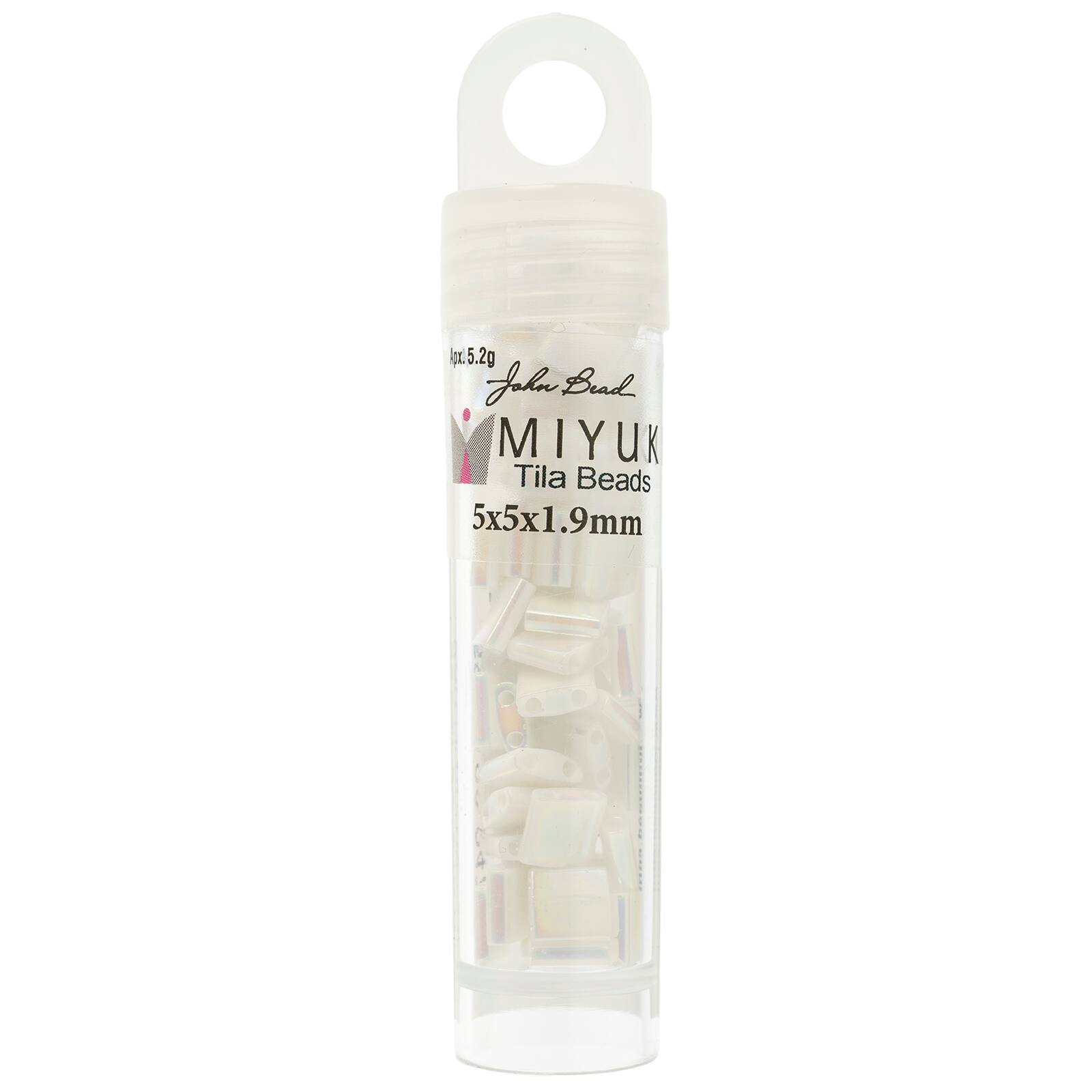 Miyuki® TILA® 5mm Opaque AB Glass Beads Vial