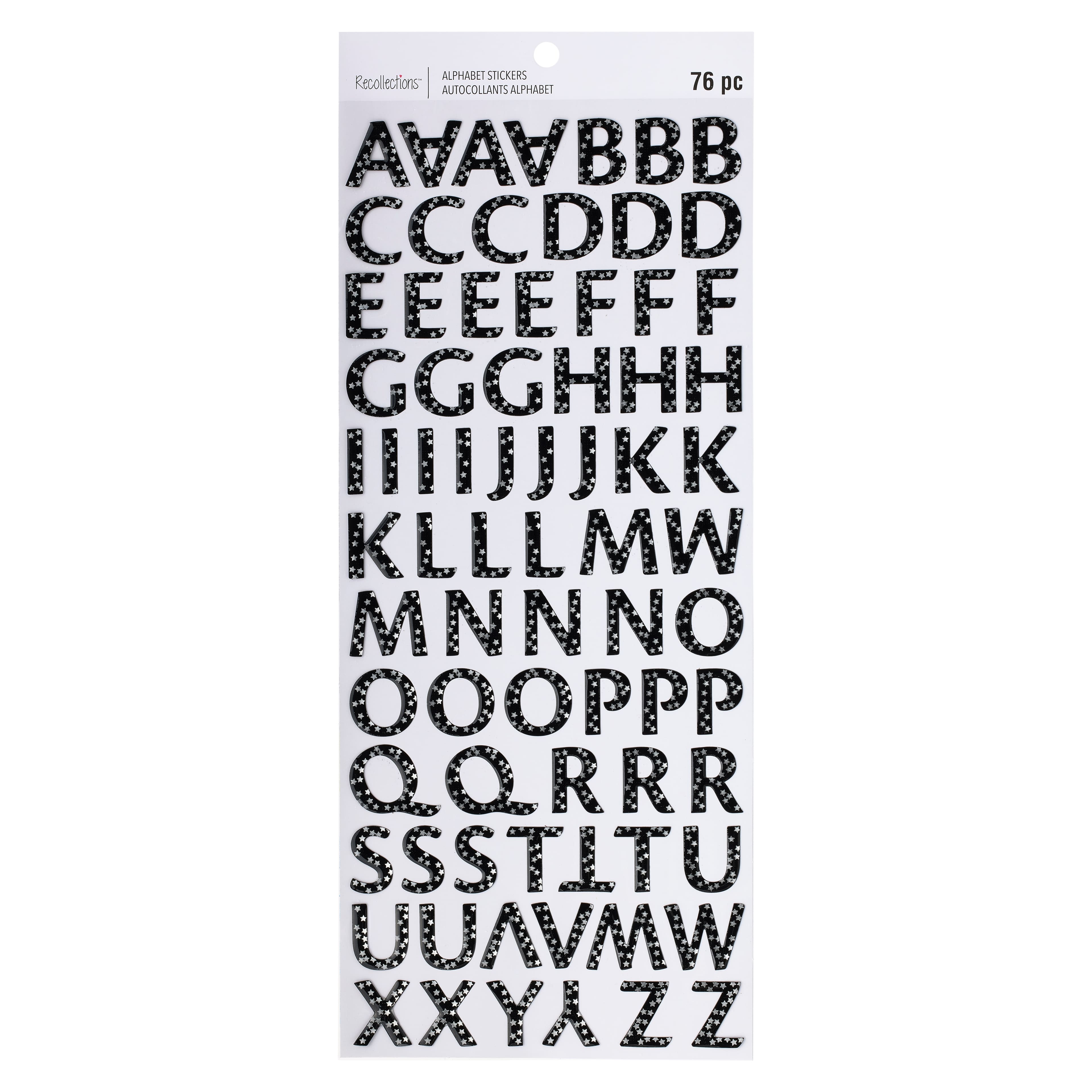 12 Packs: 76 ct. (912 total) Shaker Stars Alphabet Stickers by Recollections™