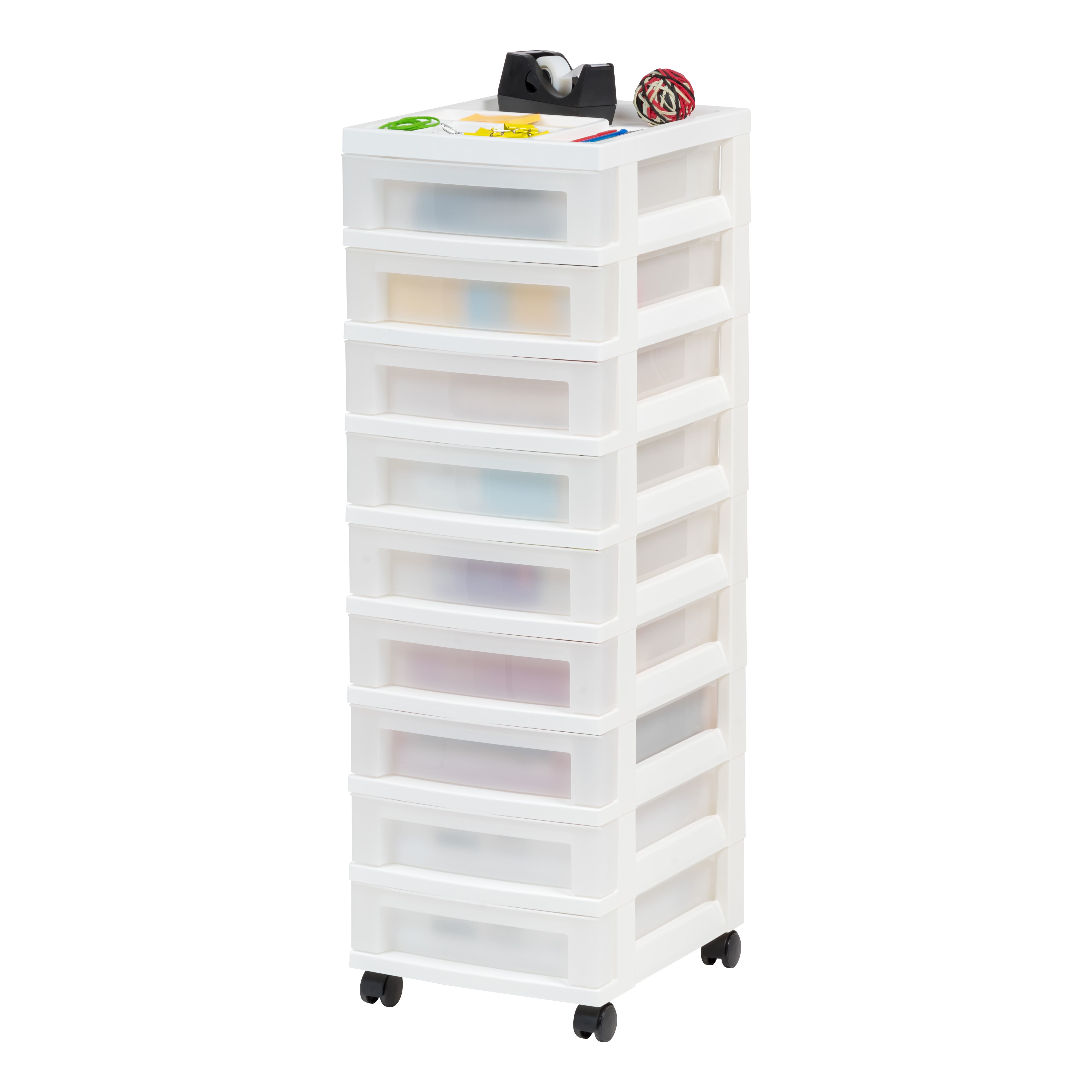 IRIS 9-Drawer Storage Cart With Organizer Top