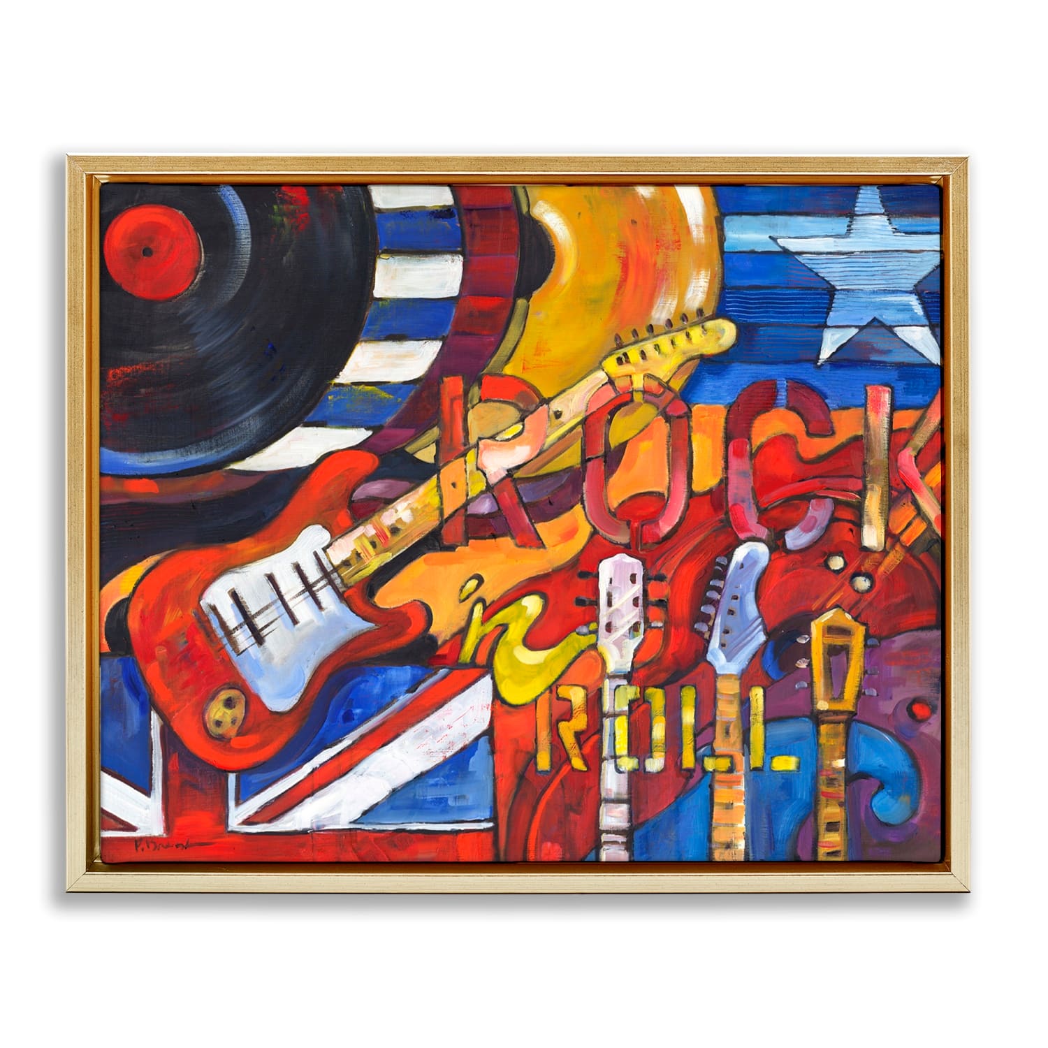 Stupell Industries Rock 'n Roll Music Tribute Floater Framed Art