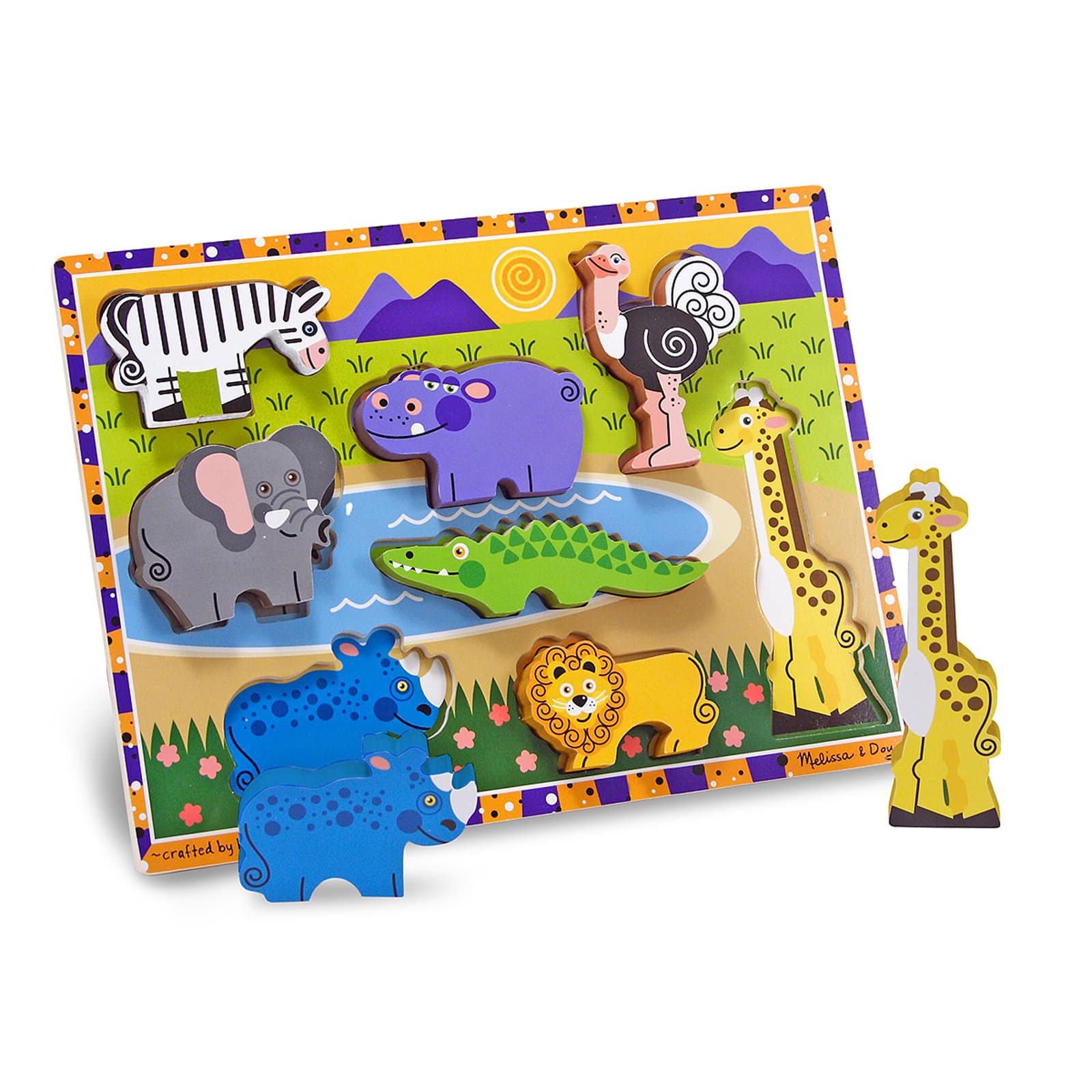 Melissa & Doug Safari Chunky Wooden Puzzle, One Size, Multiple Colors