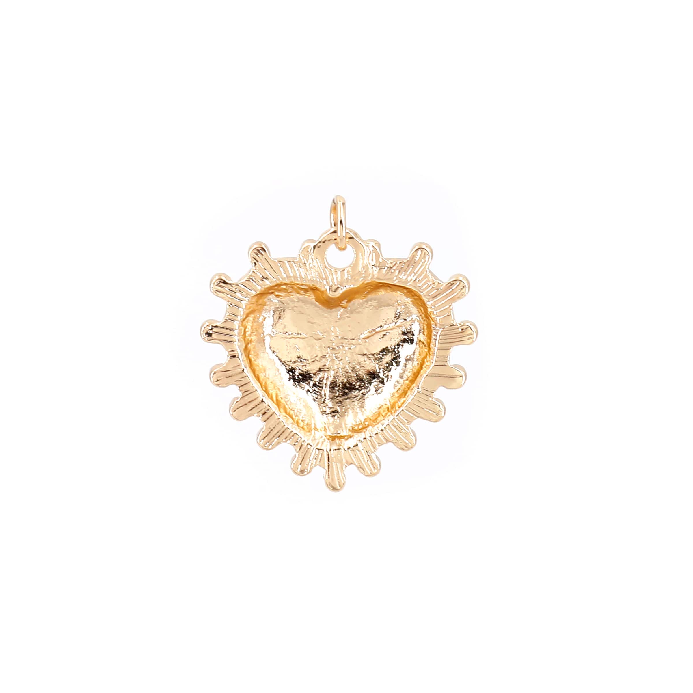 Gold Hammered Metal Heart Pendant by Bead Landing™