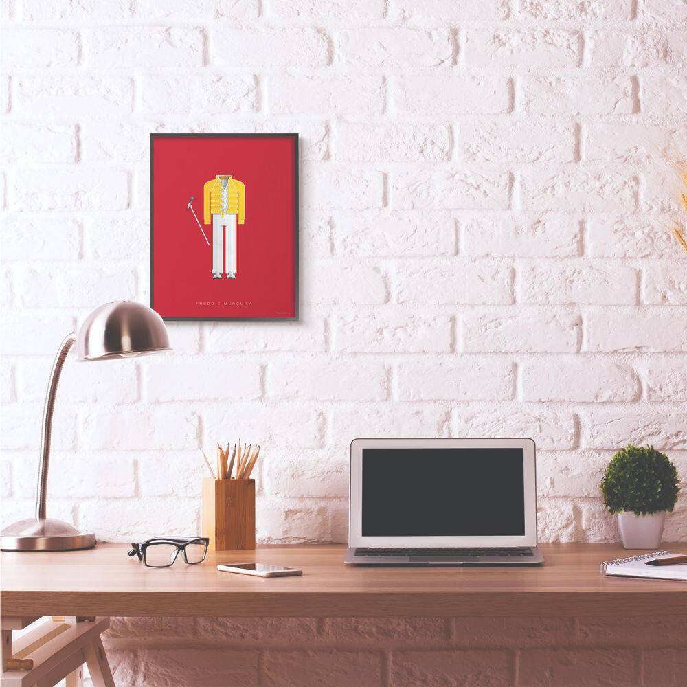 Stupell Industries Freddie Mercury Fashion Design Wall Accent with Black Frame