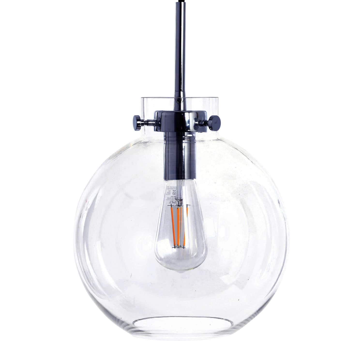Hello Honey® Robert Stevenson Lighting Marson 15" Clear Glass & Chrome Metal Ceiling Light