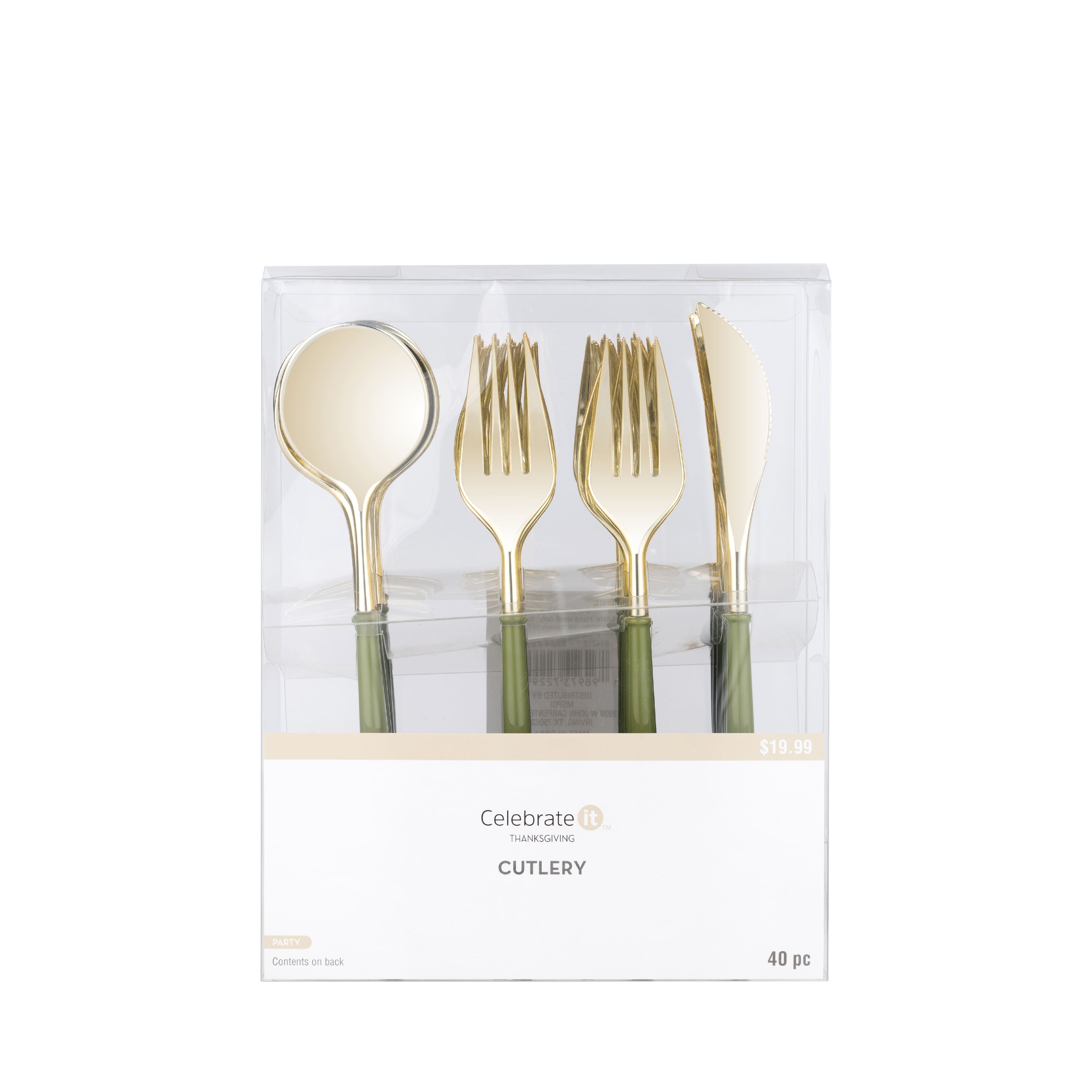 Thanksgiving Green Cutlery, 40ct. by Celebrate It™