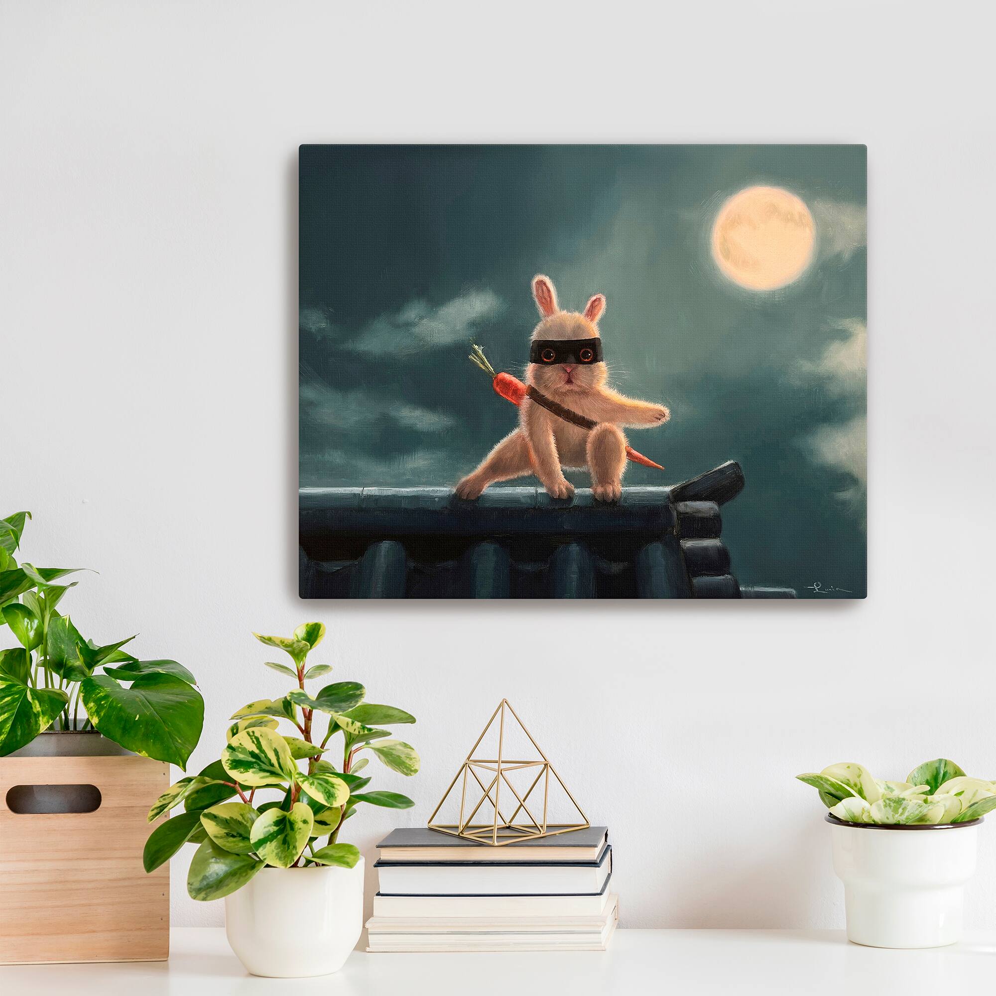 Lumaprints Ninja Bunny Canvas Giclée Art