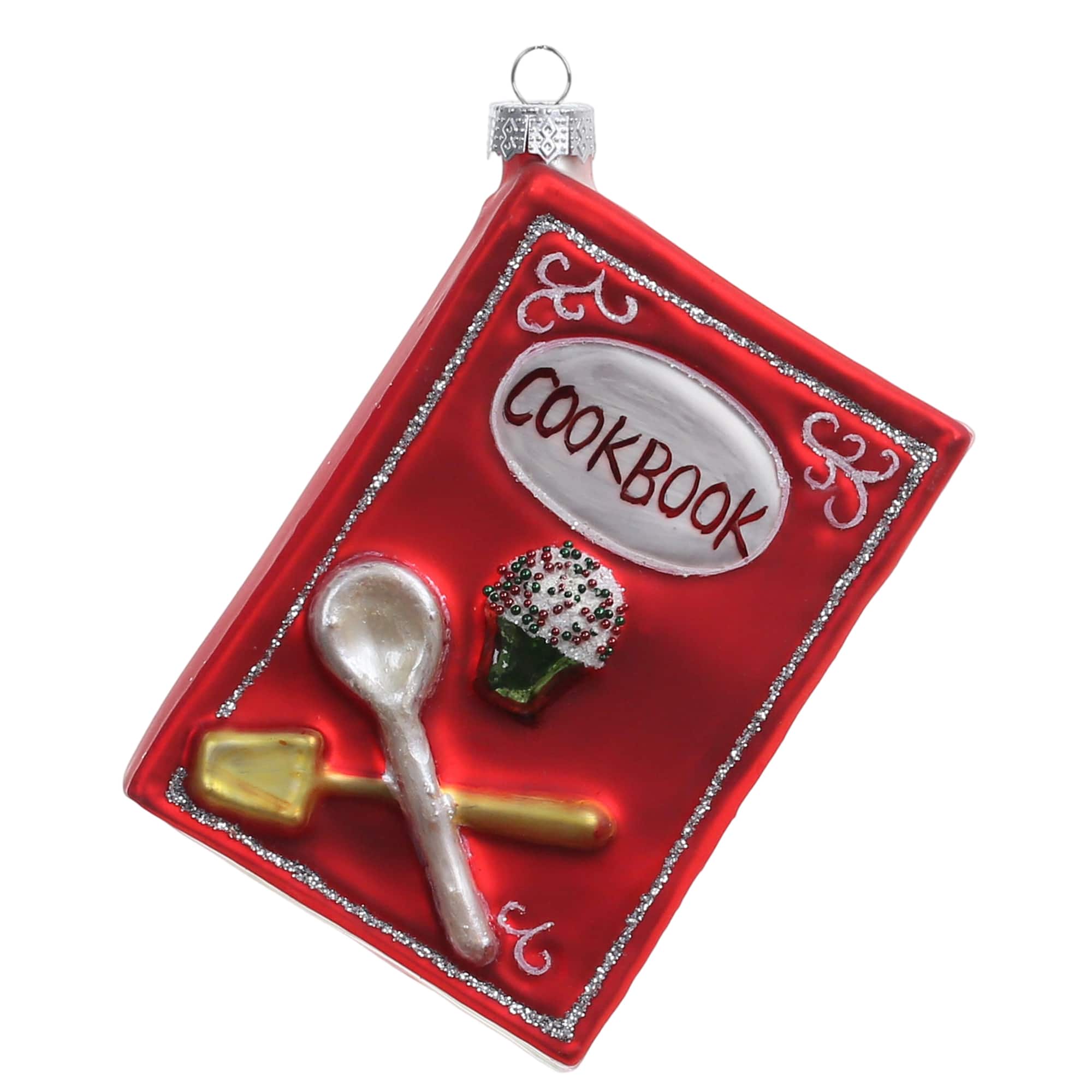 Michaels, 3.5" Cookbook Hand Painted Glass Ornament by Ashland® – Category: Collectible Ornaments