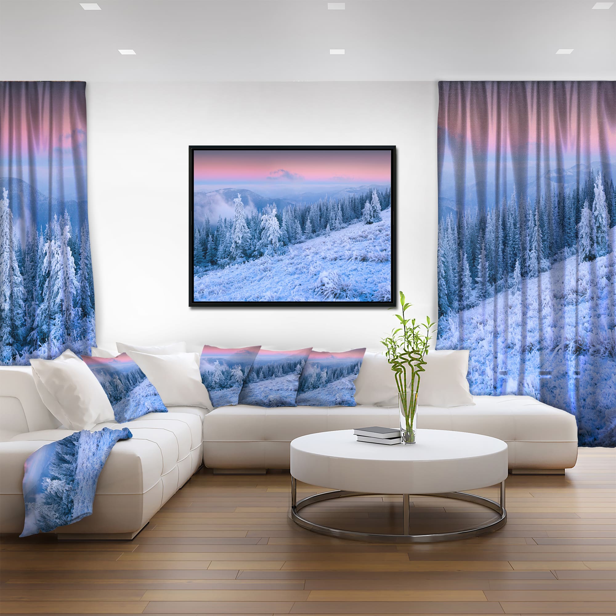 Designart - Winter Sunrise over Mountain