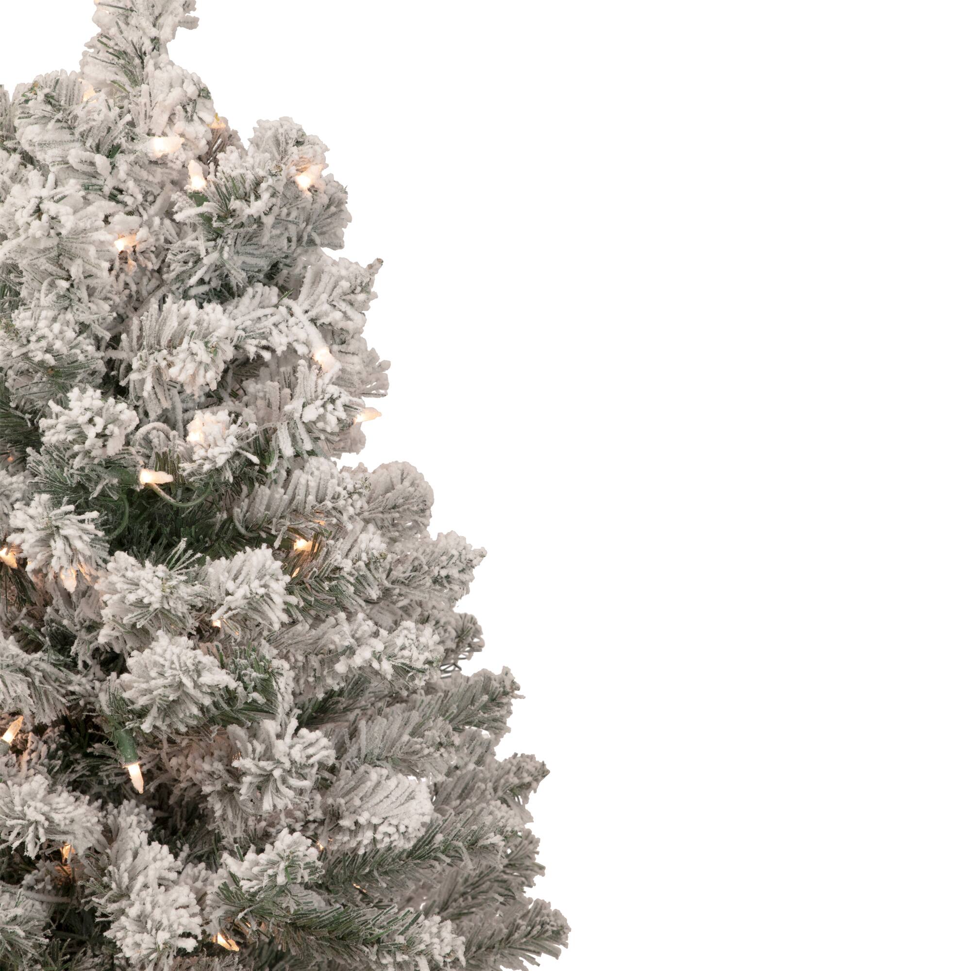 3ft. Pre-Lit Heavily Flocked Madison Pine Medium Artificial Christmas Tree, Clear Lights