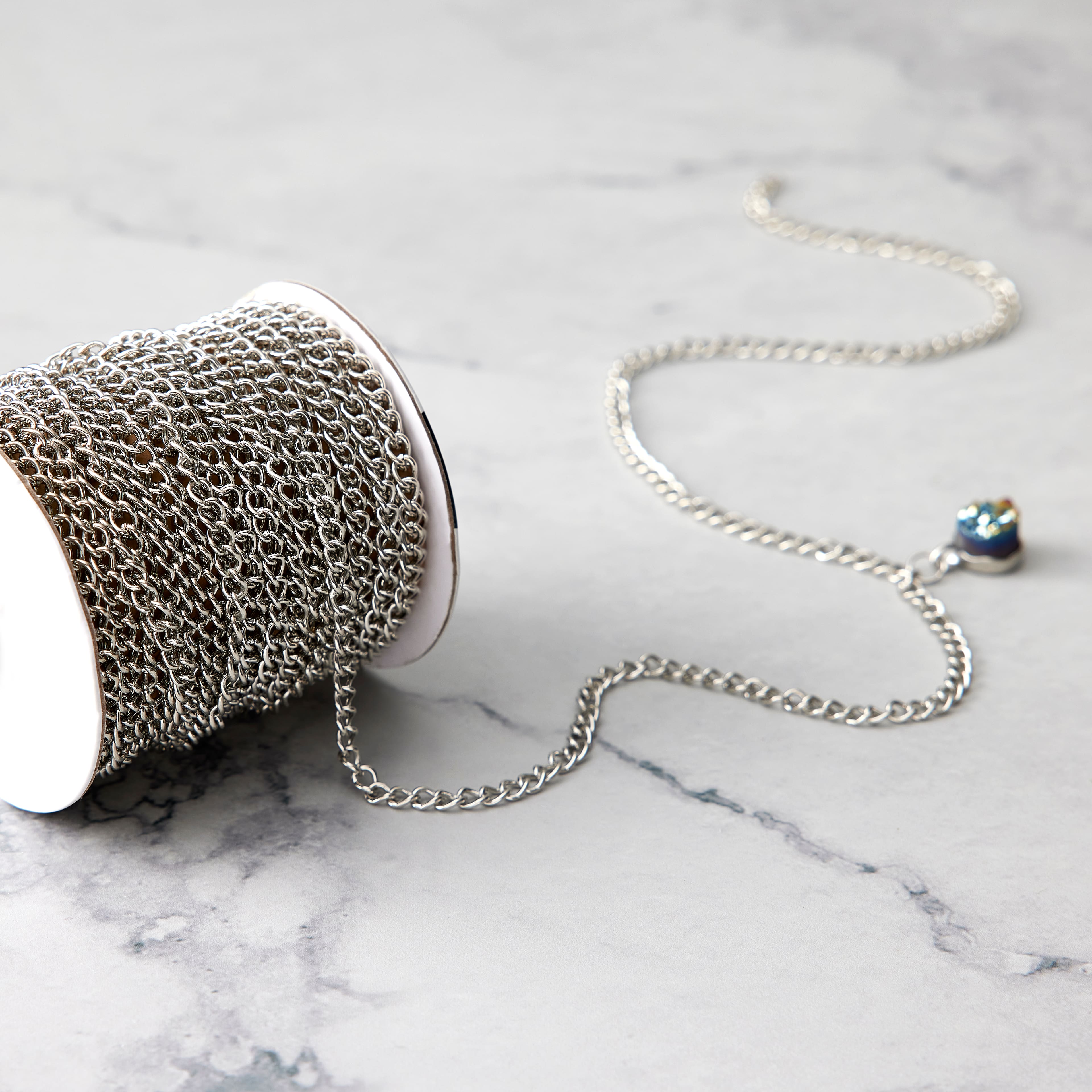 6 Pack: 6yd. Rhodium Chain Spool by Bead Landing™
