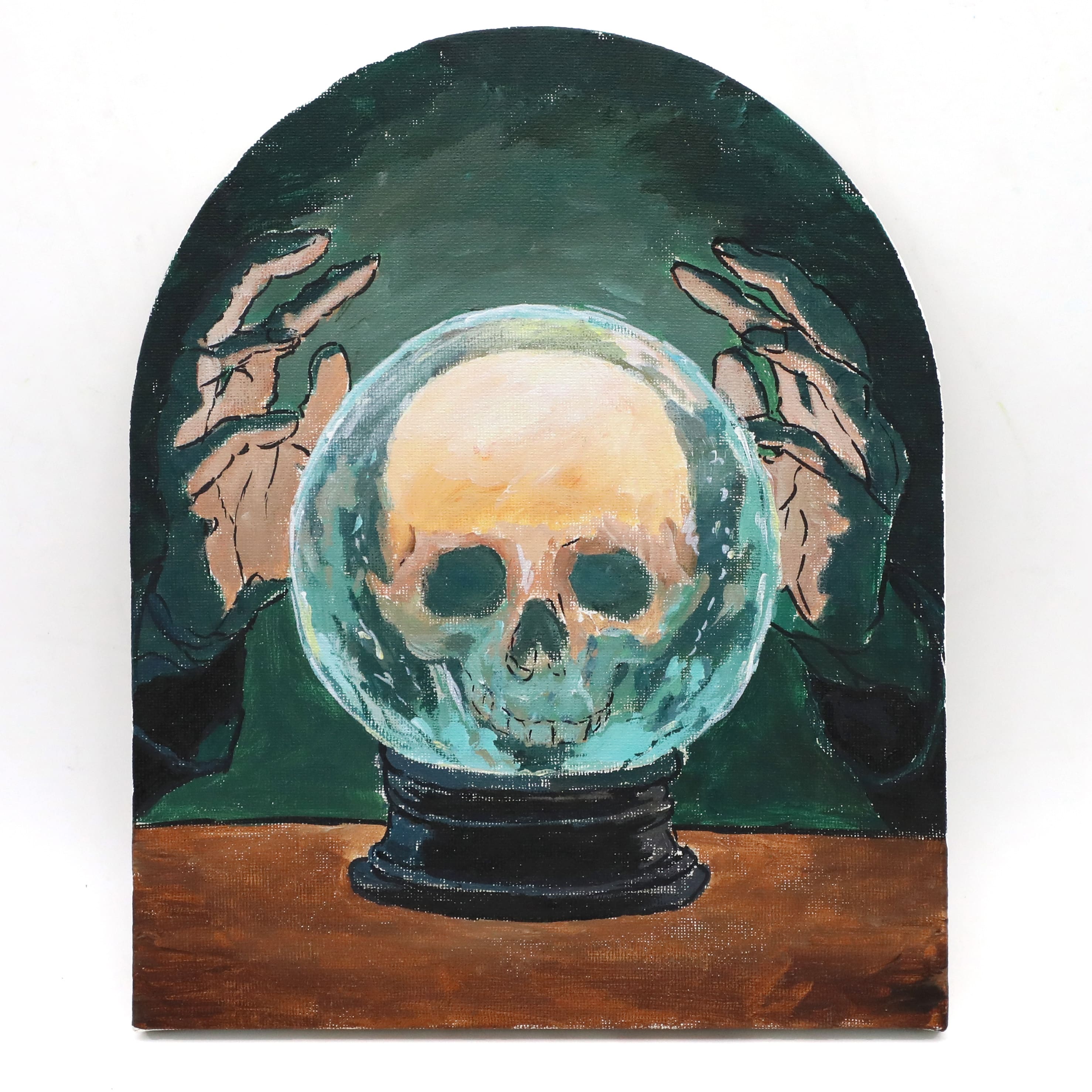 Michaels, 9" x 11" Crystal Ball Arch Canvas Painting Kit by Craft Smart® – Category: Halloween Canvas Painting Kits