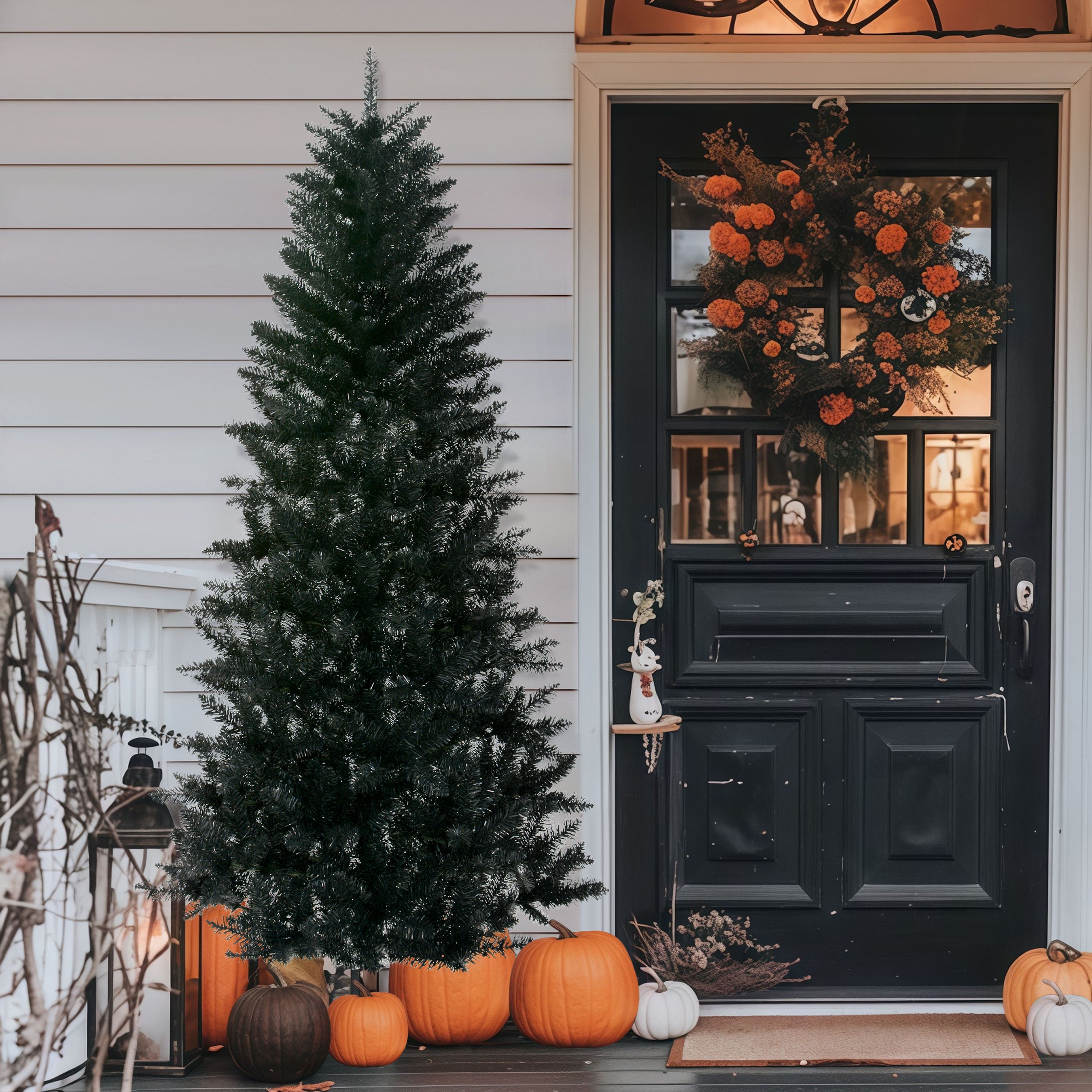 7ft. Unlit Black Carson Pine Artificial Christmas Tree