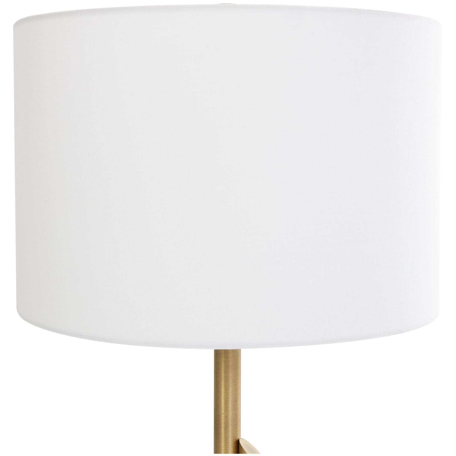 2ft. Gold Metal Abstract Tiered Pillar Accent Lamp with Glass Base