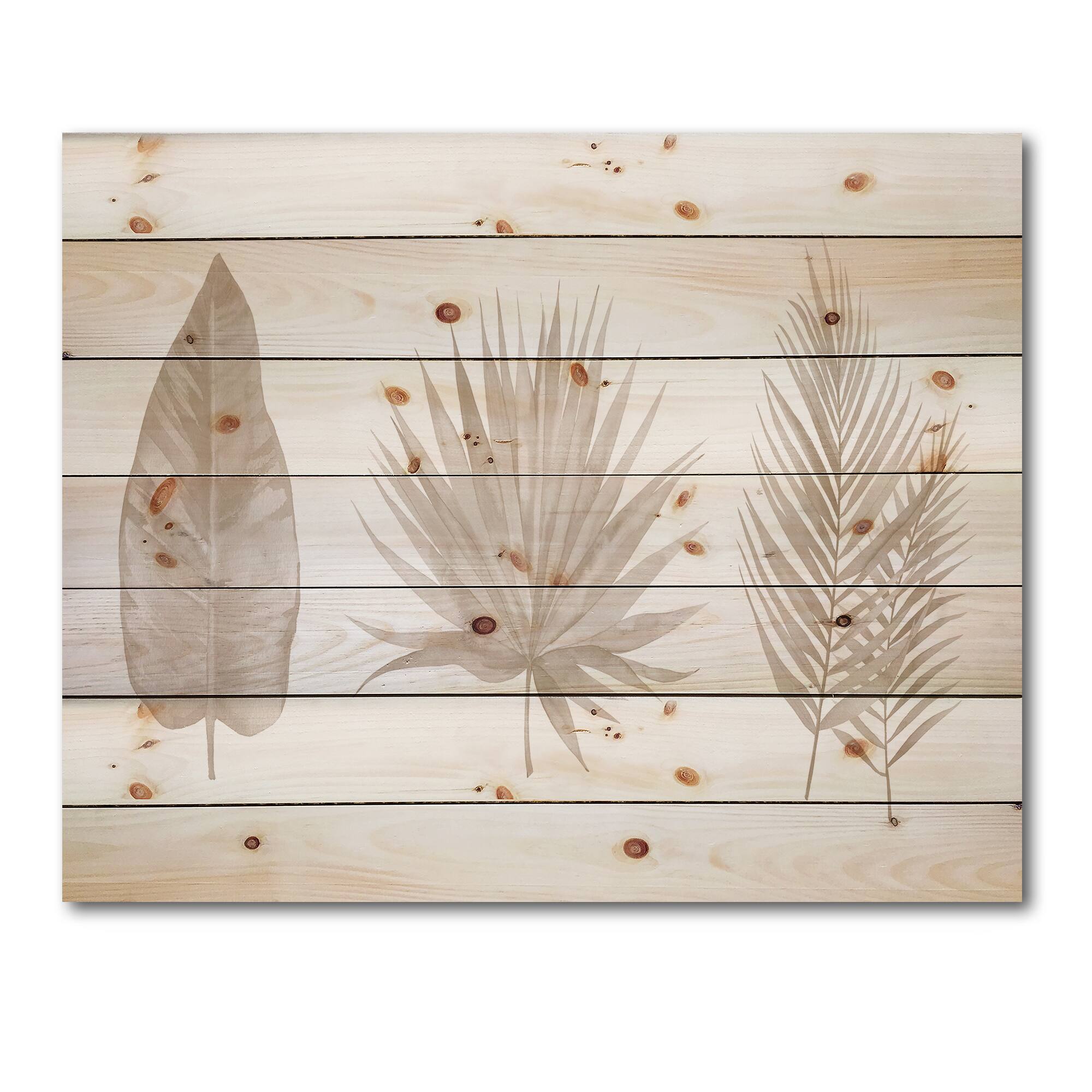 Designart - Tropical Beiges Leaves