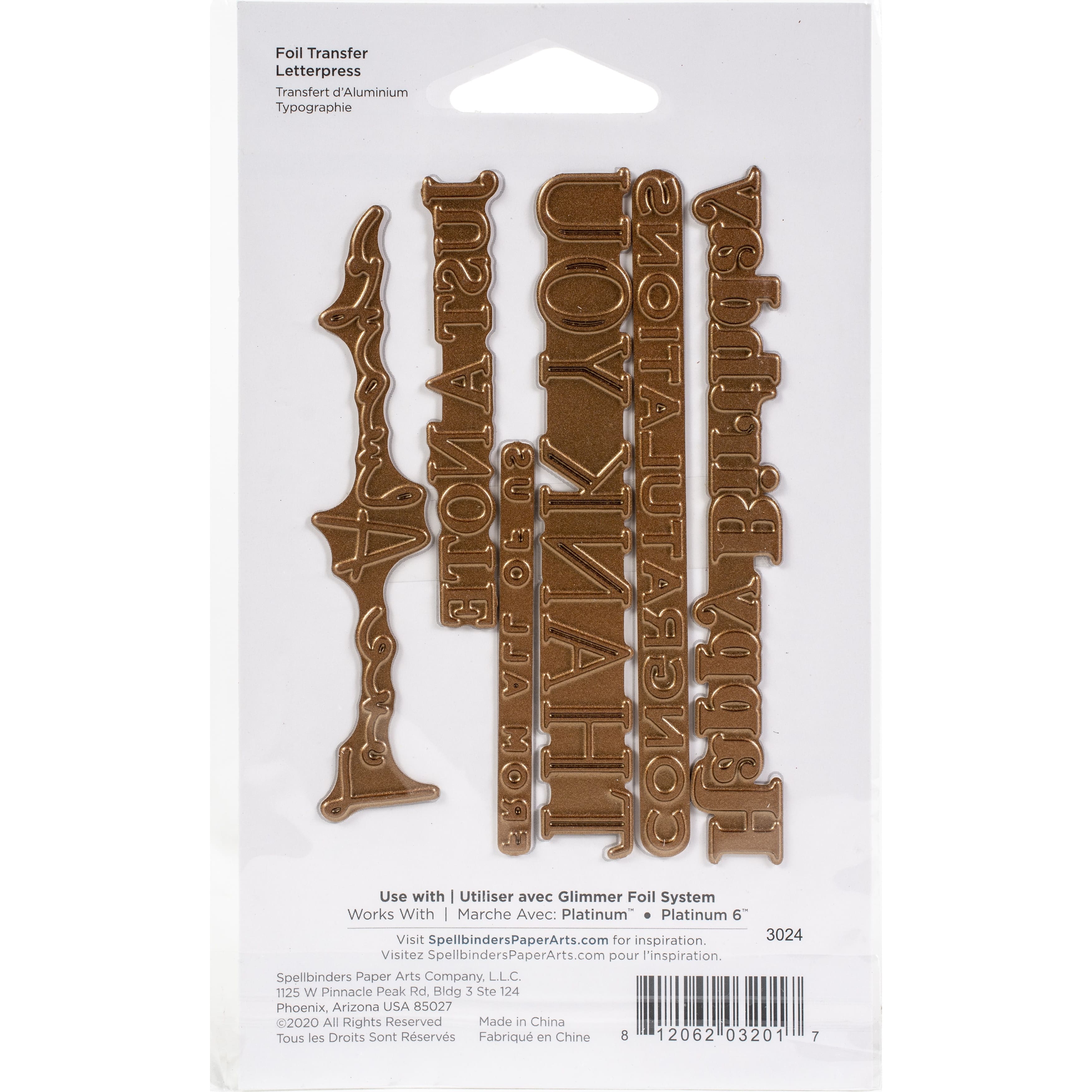 Spellbinders® Essential Sentiments Glimmer Hot Foil Plate