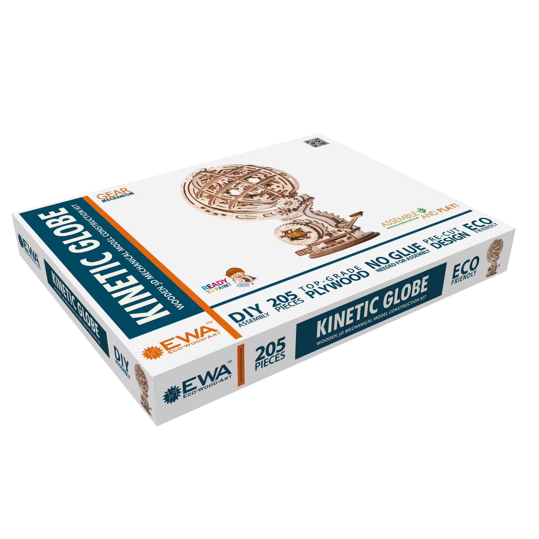 EWA™ Eco-Wood-Art Kinetic Globe 3D Wooden STEM Construction Kit