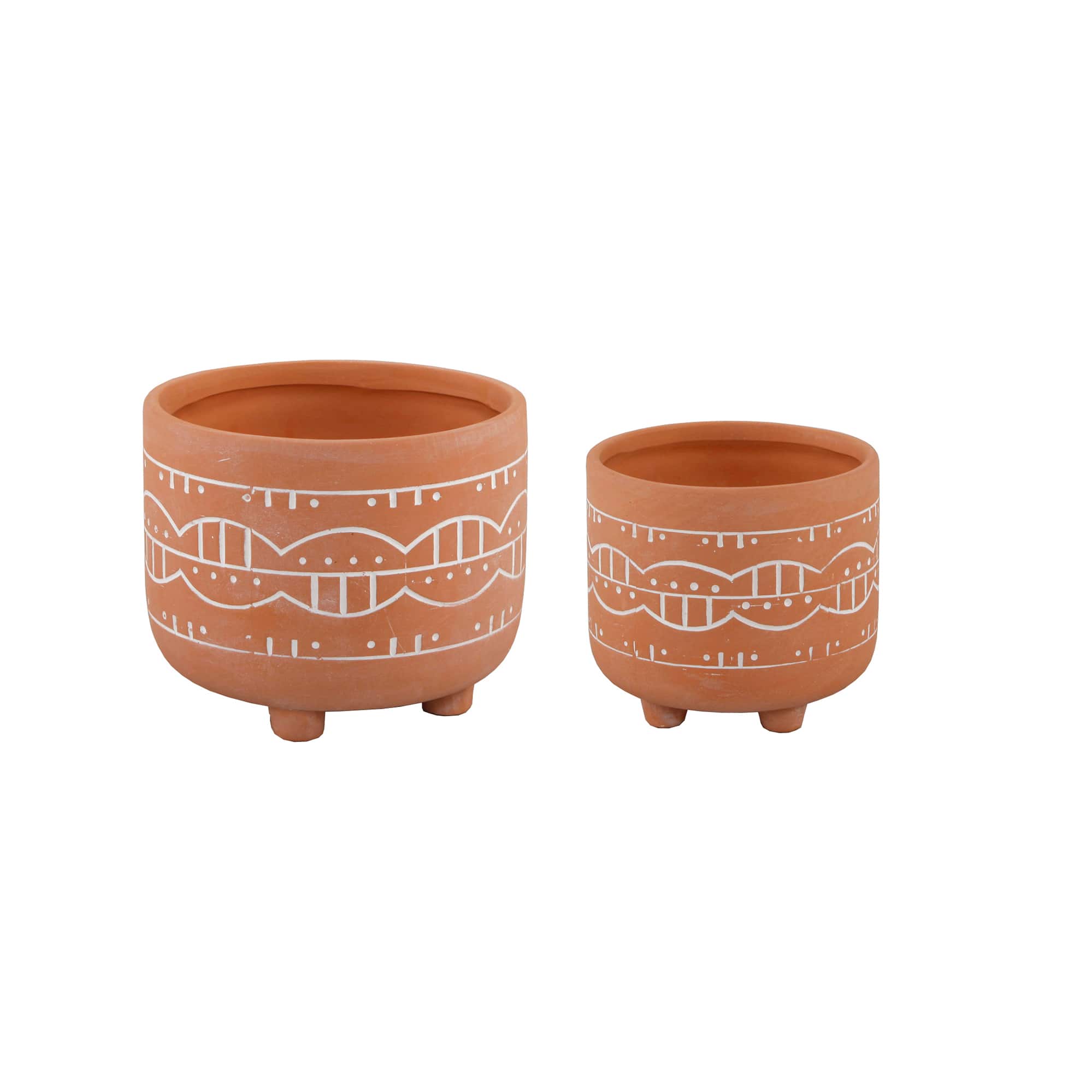Flora Bunda® Orange Navajo Footed Planter Set