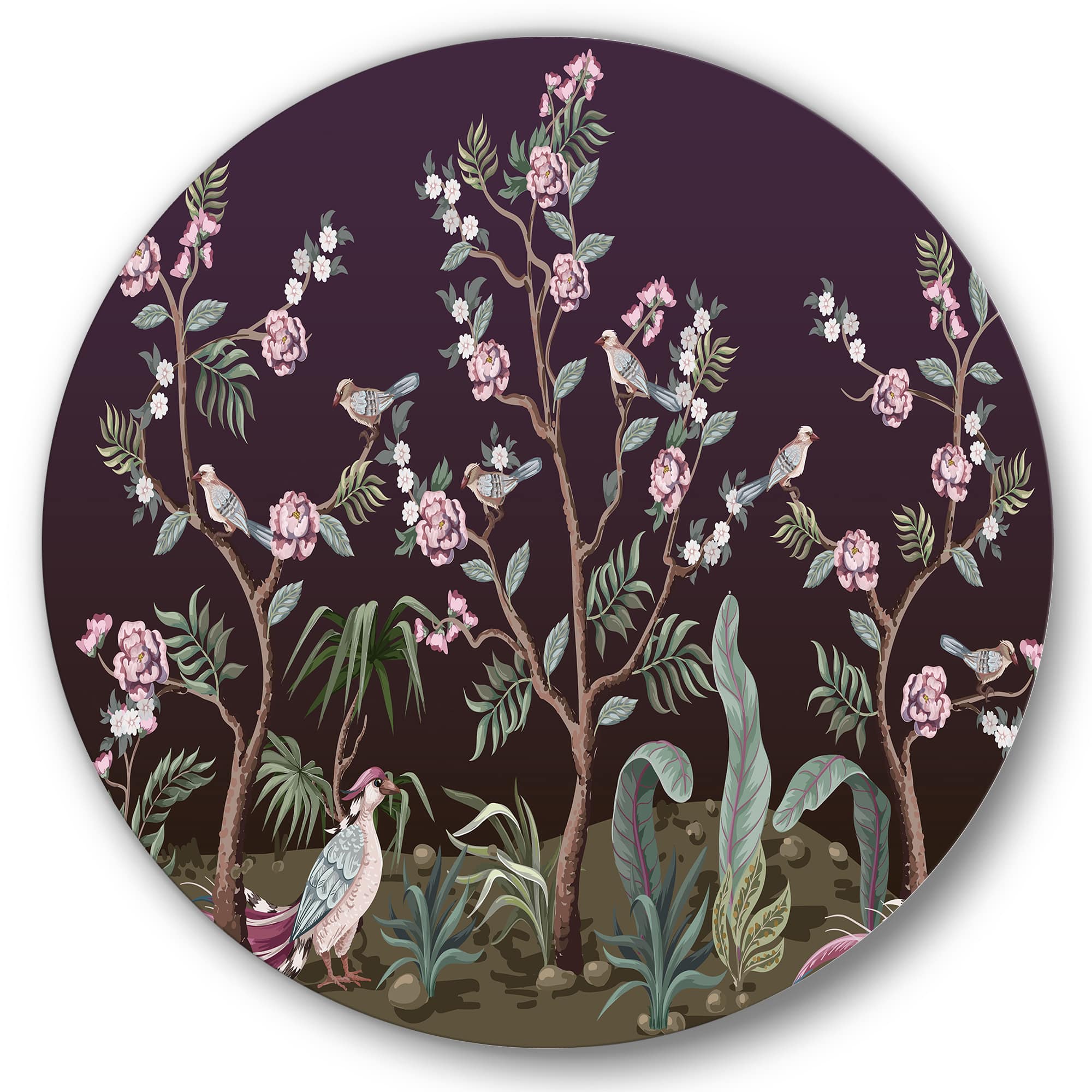 Designart - Chinoiserie With Birds and Peonies I