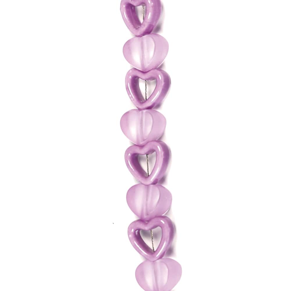 Jesse James Beads 14mm Purple Acrylic & Ceramic Heart Beads
