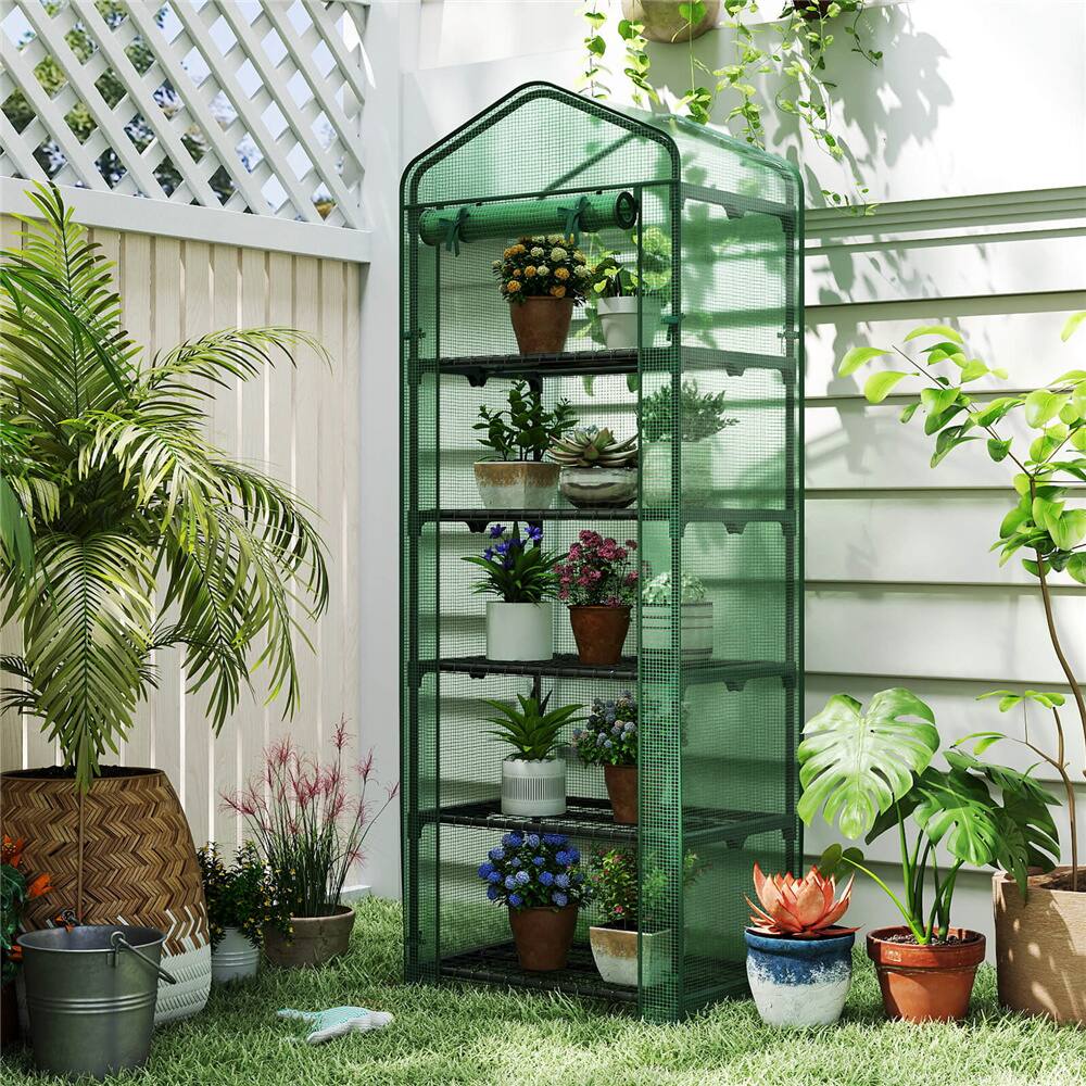 Costway 27" x 19" x 75" Mini Greenhouse with 5 Tier Shelves