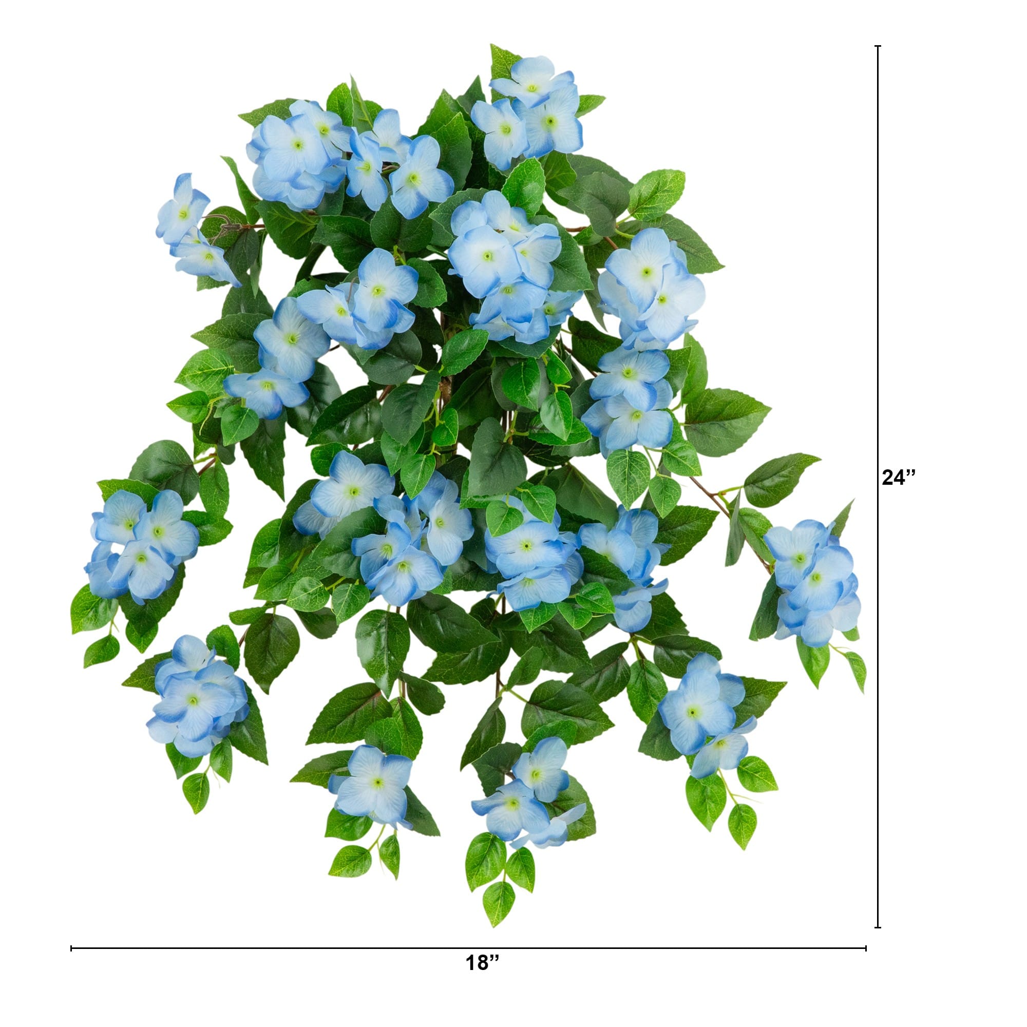 24" UV Resistant Artificial Hydrangea Hanging Plants