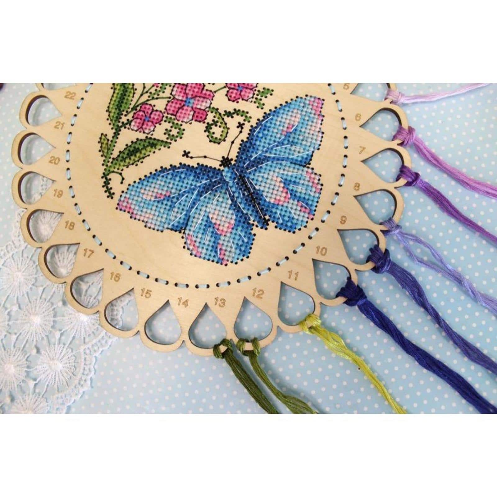 MP Studia Flower Meadow. Thread Organizer Cross Stitch On Wood Kit