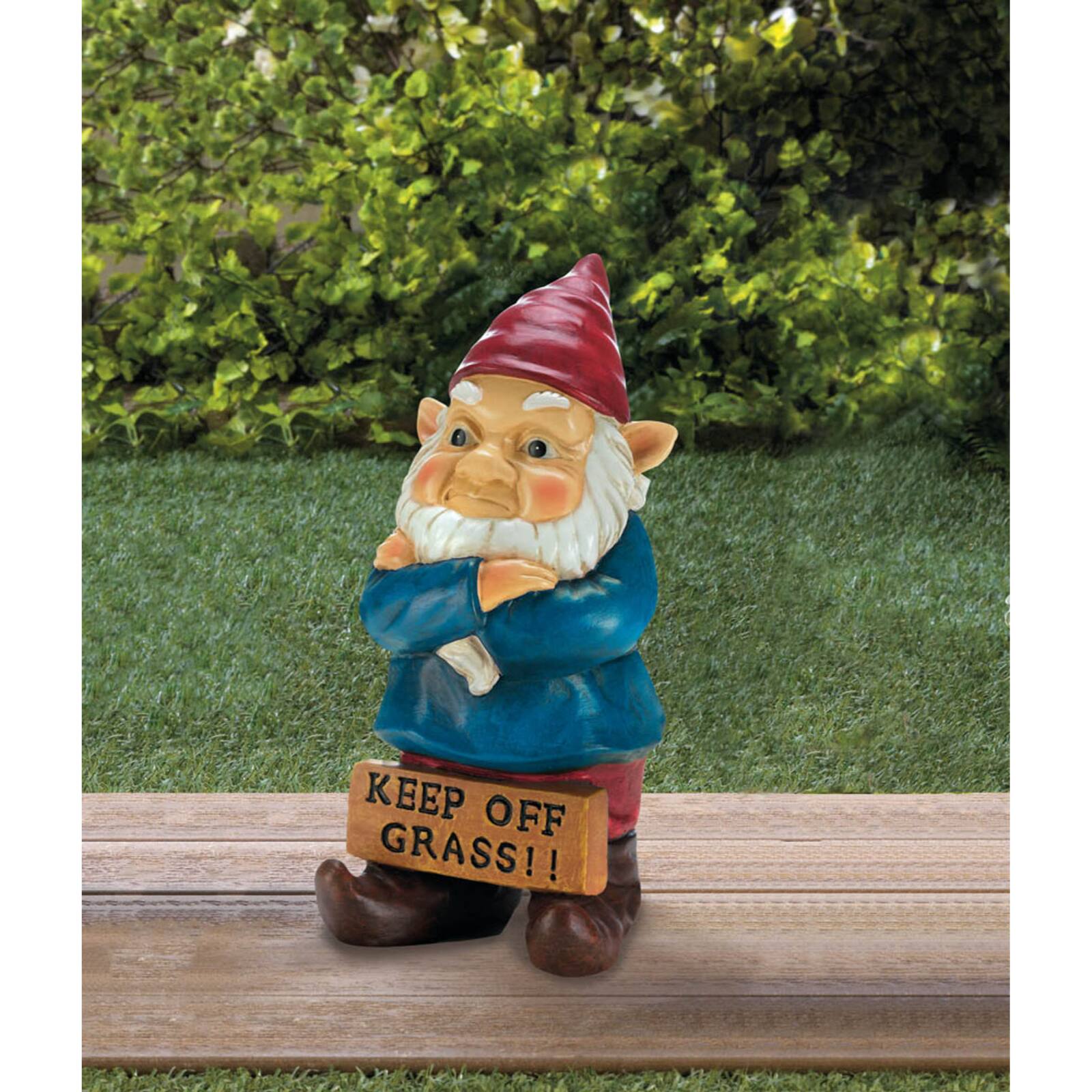 Keep Off Grass Grumpy Gnome 4.5" x 4.25" x 10