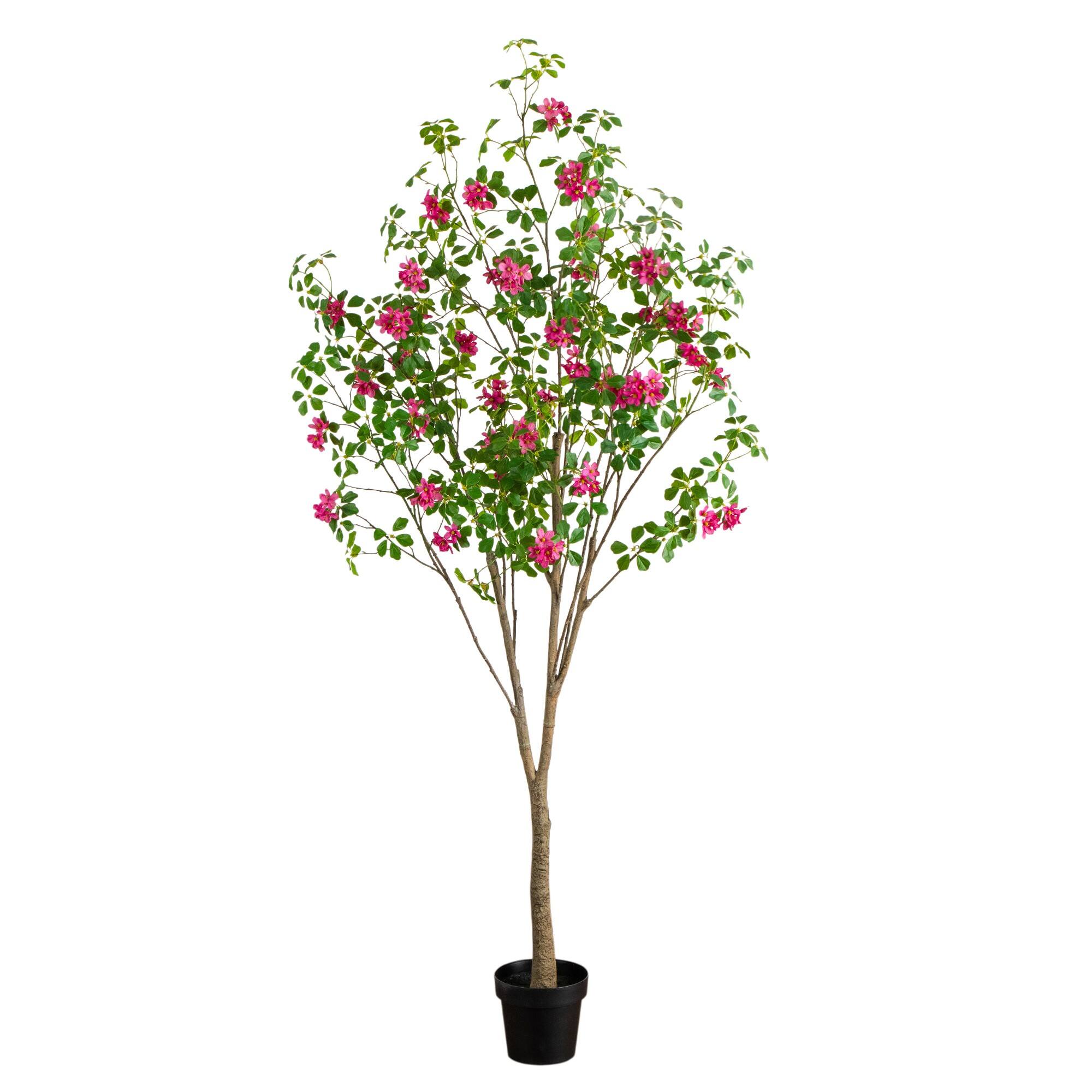 7Ft Artificial Dogwood Tree By Nearly Natural in Green/Pink | 32" x 32" x 84" | Michaels®