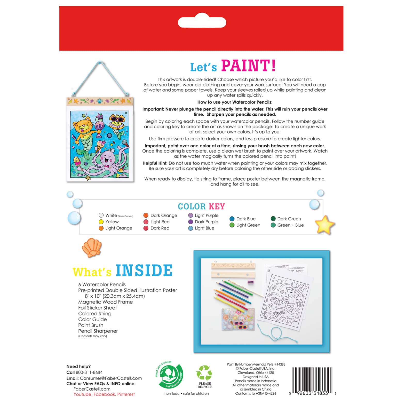 Faber-Castell® Mermaid Pets Paint by Number Wall Art Kit