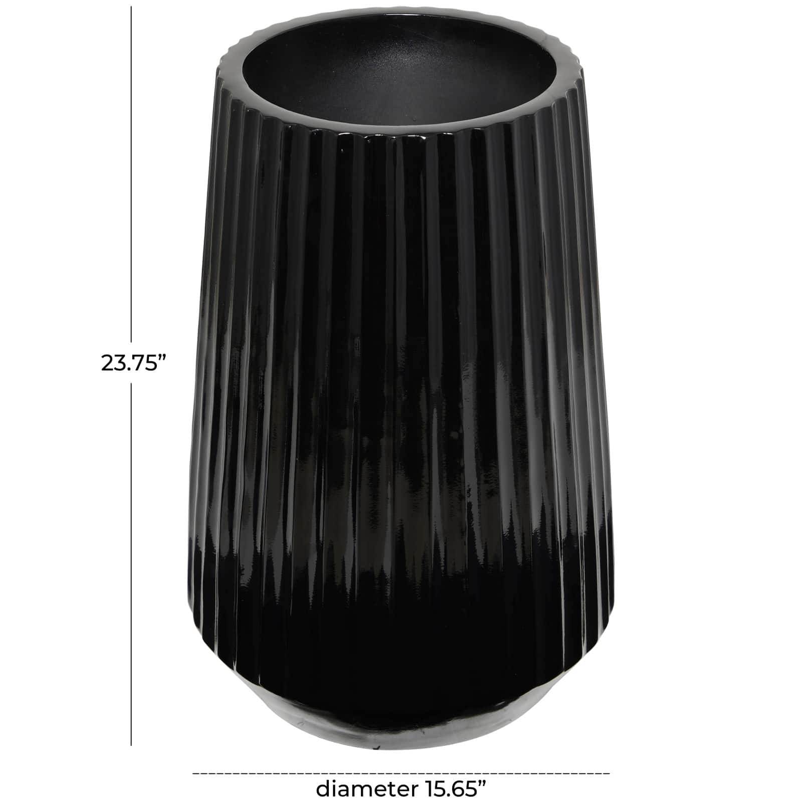24" Black Modern Vase