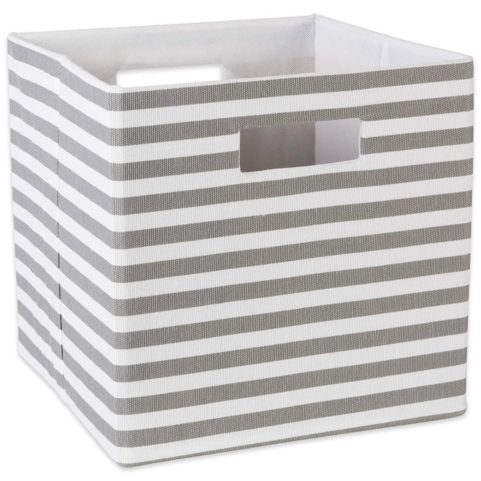 DII® Square Gray Pinstripe Polyester Cube