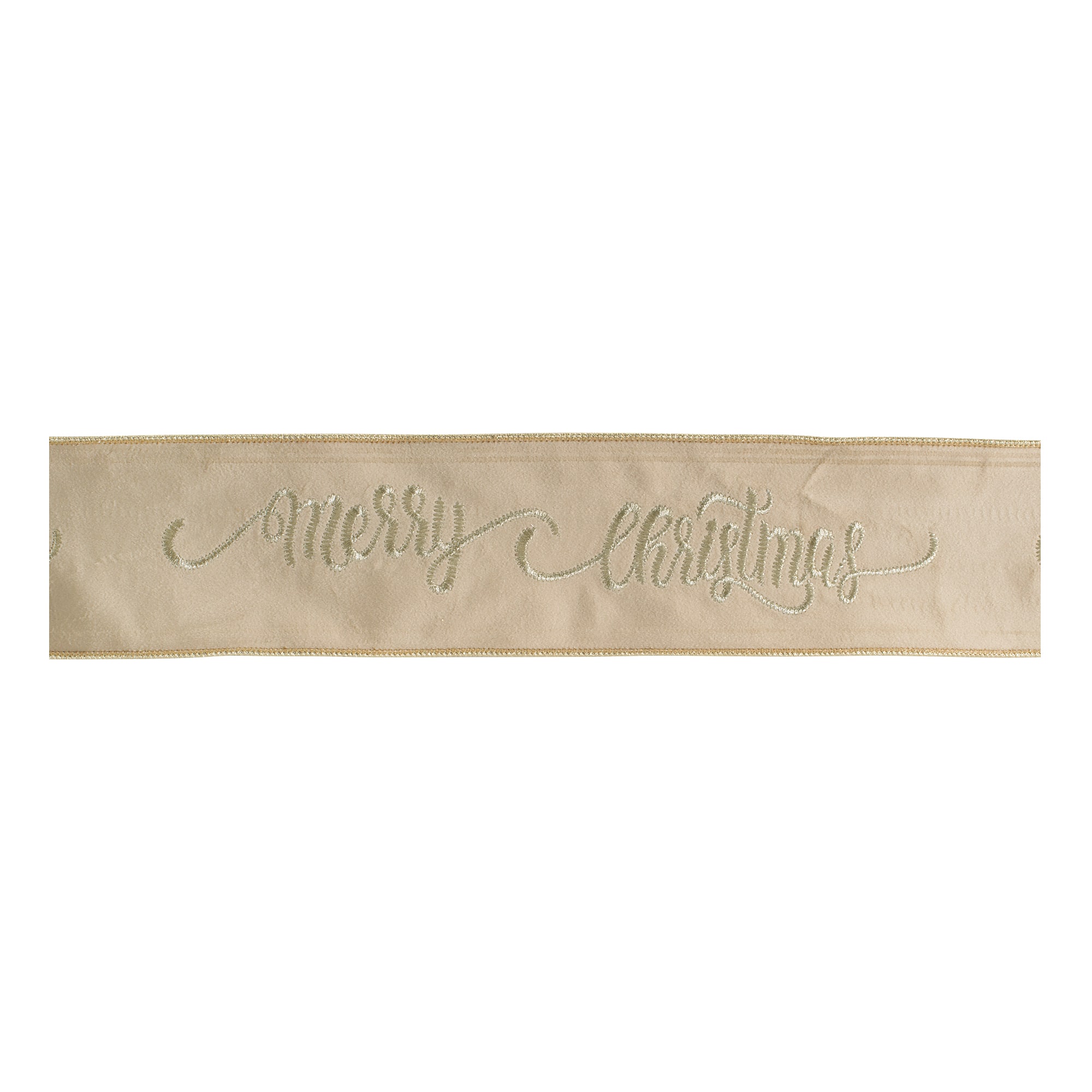 Melrose 4" x 5yd. Merry Christmas Script Wired Ribbon