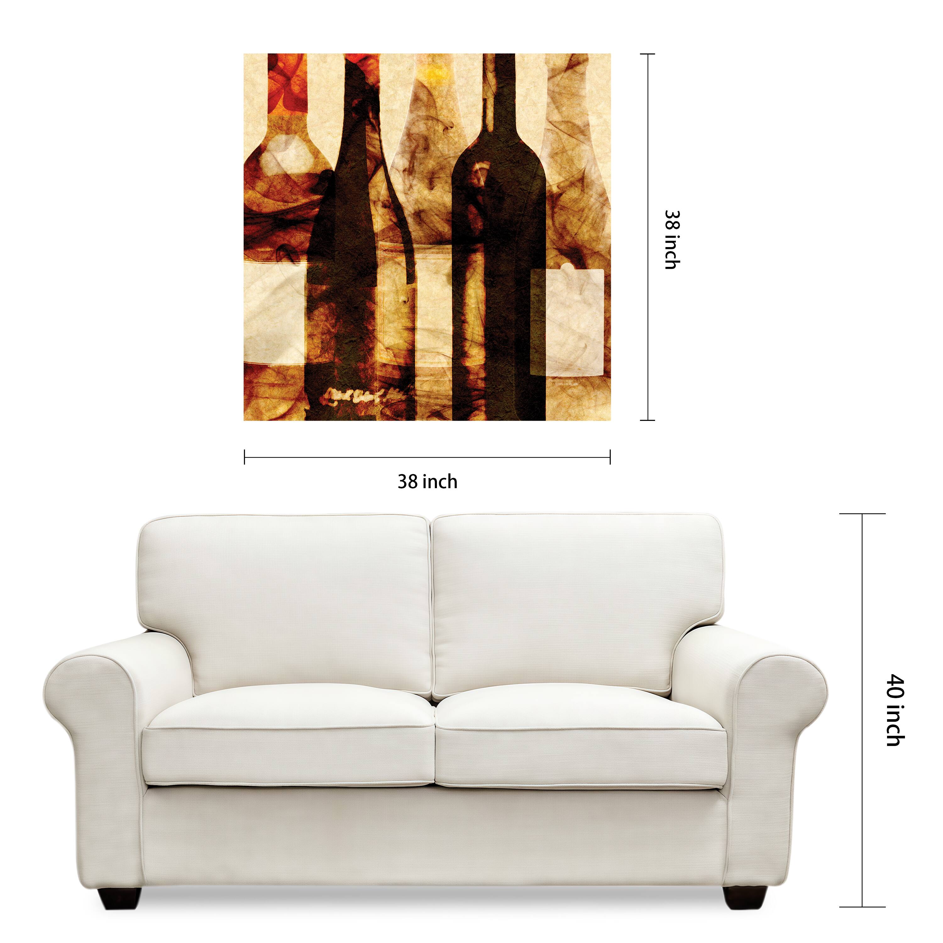 Empire Art Direct 38" x 38" Smokey Wine 3 Frameless Free Floating Tempered Art Glass Wall Art