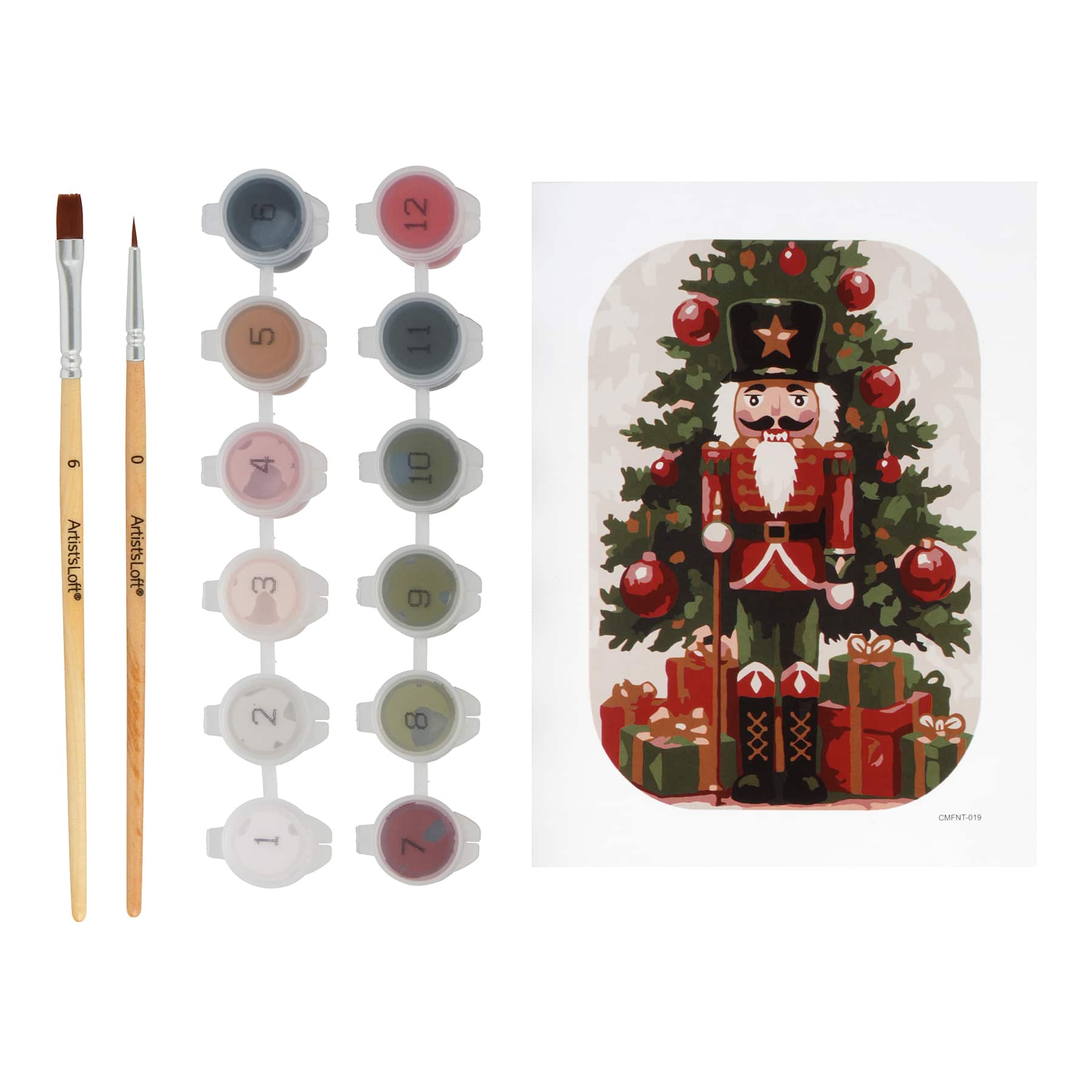 Nutcracker & Christmas Tree Paint-by-Number Framed Mini Kit by Artist's Loft®