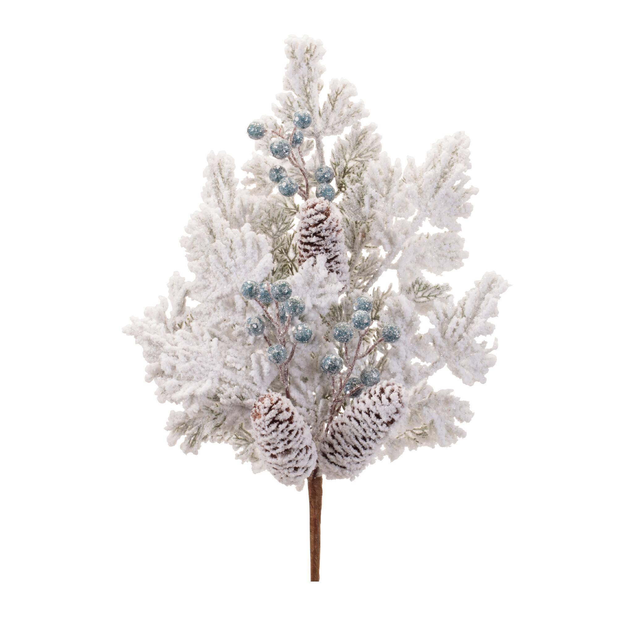 26.5" Flocked Pine Berry Sprays, 2ct.