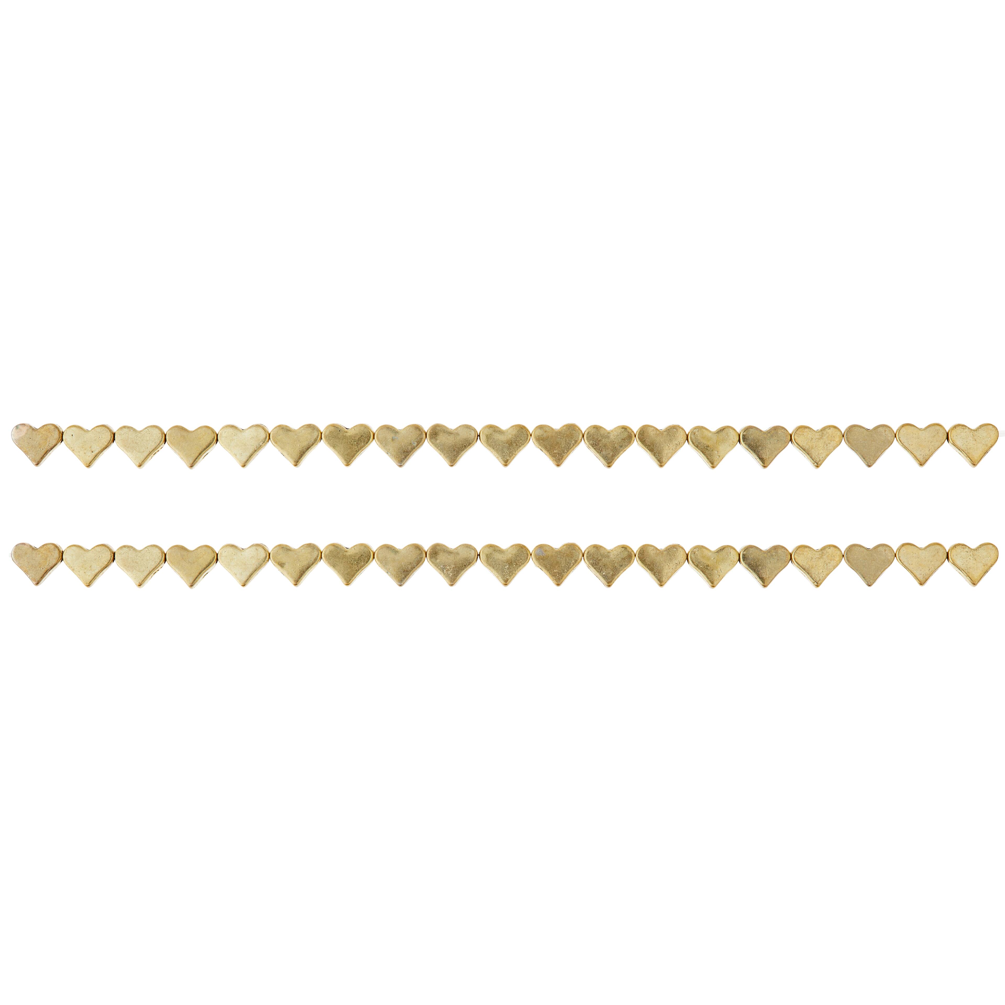 Gold Metal Heart Beads, 6mm by Bead Landing™