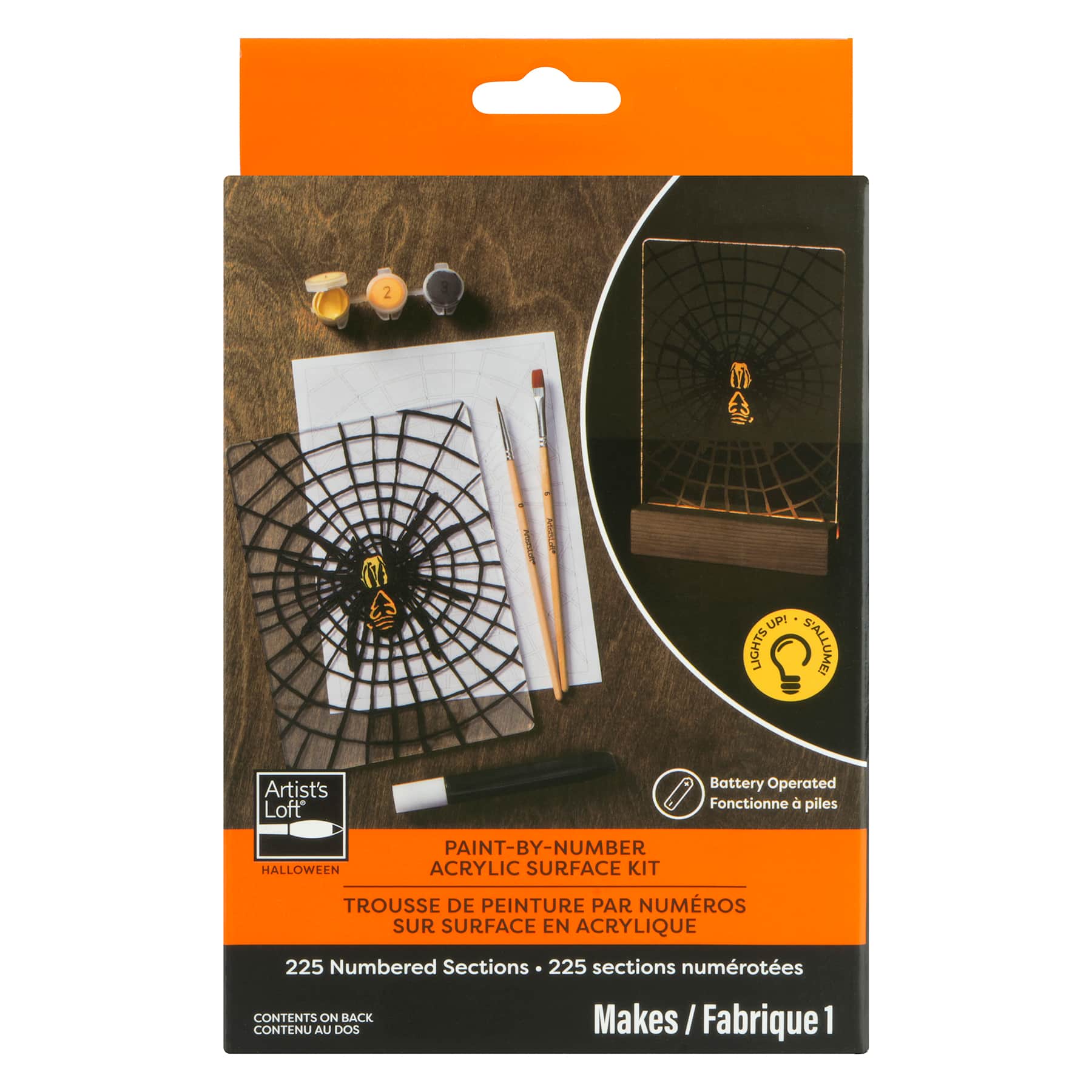 Light Up Spider Paint-by-Number Acrylic Surface Kit by Artist's Loft®