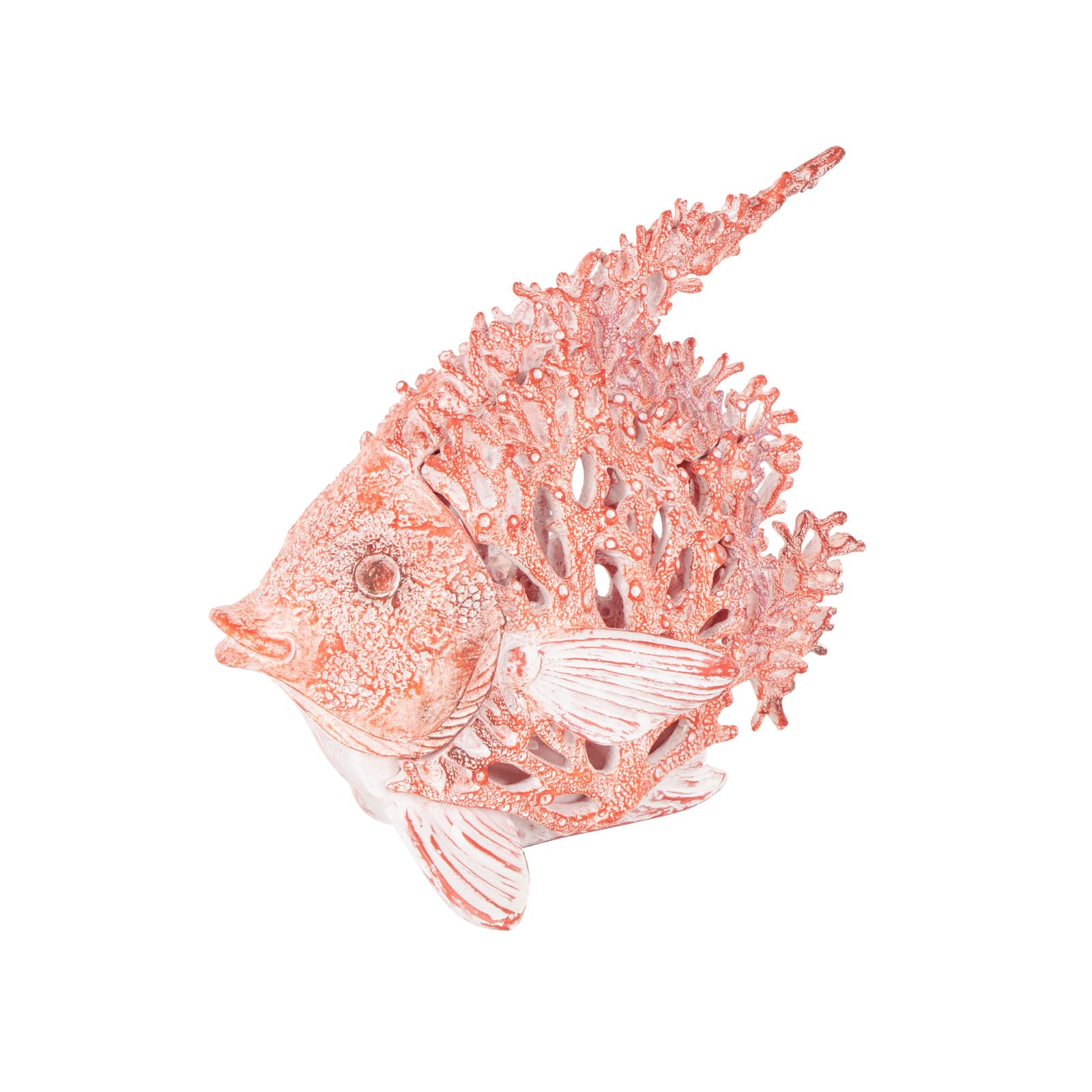 11" Textured Polystone Fish Sculpture with White Fins