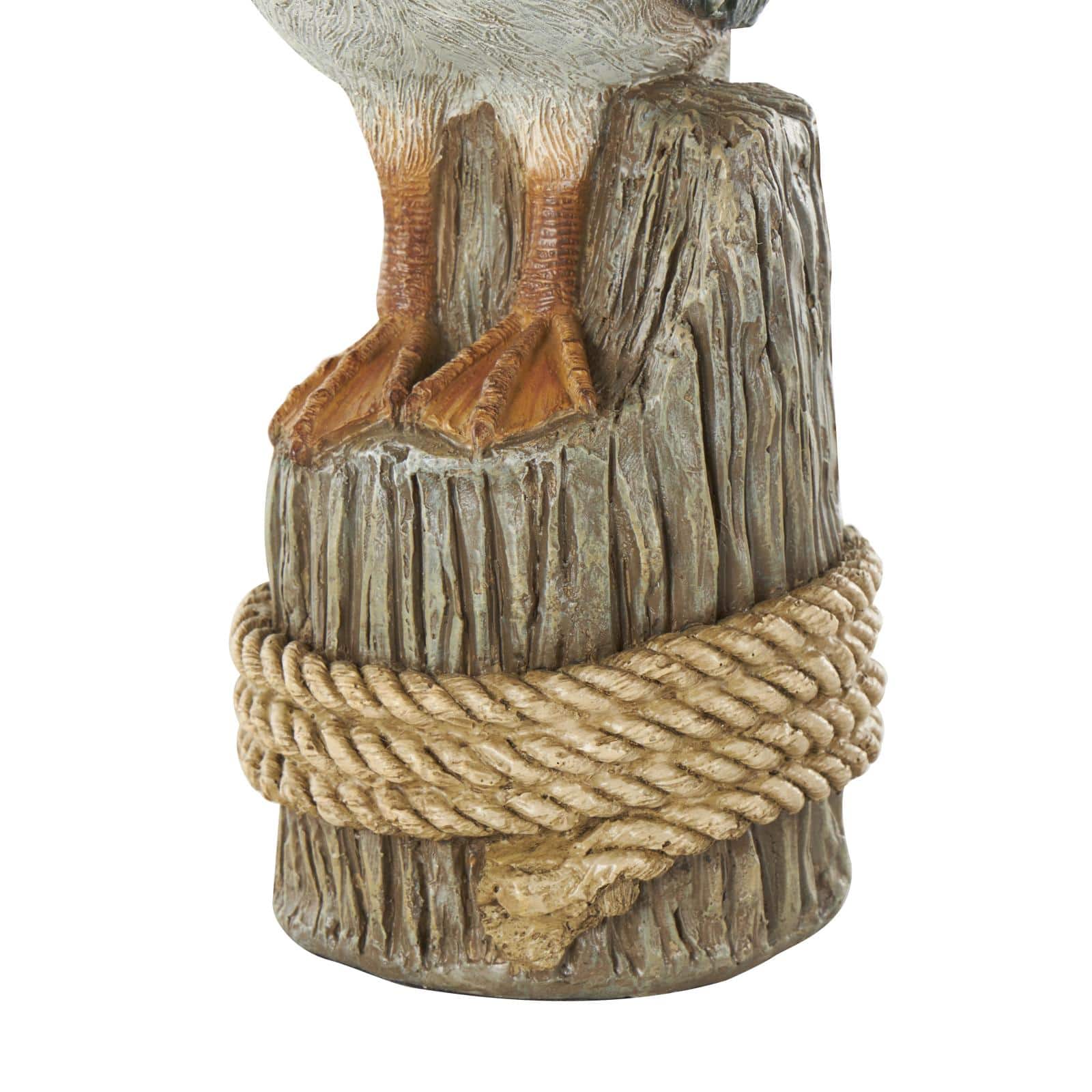 14" Teal Textured Pelican Sculpture with Brown Block