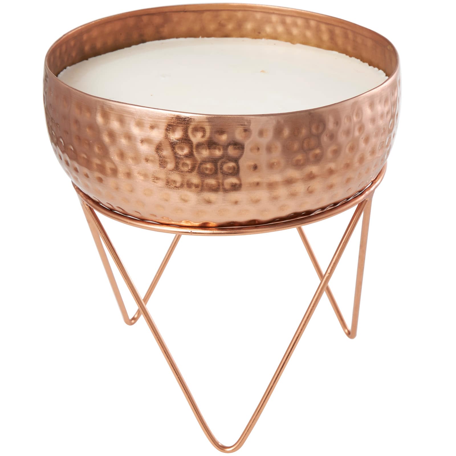 Vanilla Marshmallow Scented 4-Wick Candle in Copper Tripod Bowl