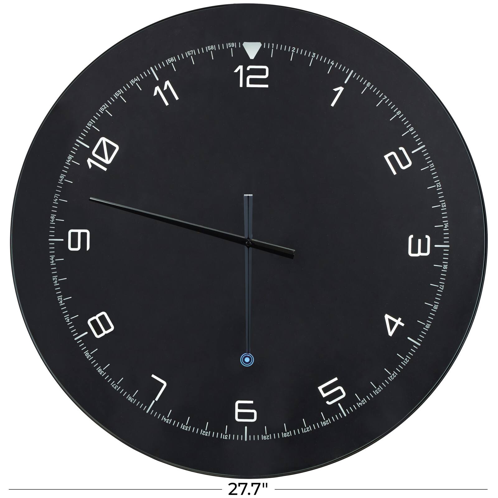 28" Multicolored Glass LED Decorative Wall Clock with Black Clock Hands & White Numbers