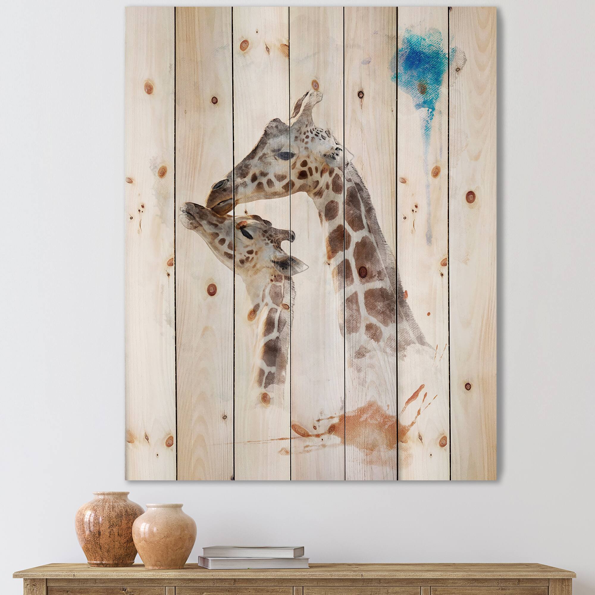 Designart - Portrait of A Giraffe and Child