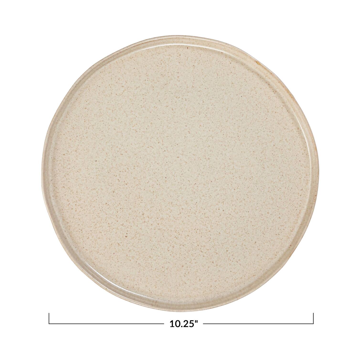 Hello Honey® 10.25" Cream Speckled Glaze Stoneware Plate, 2ct.