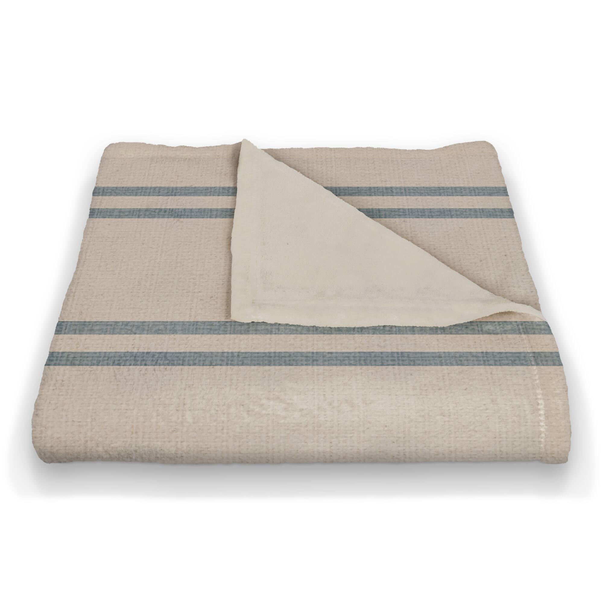 Stripe Coral Fleece Blanket