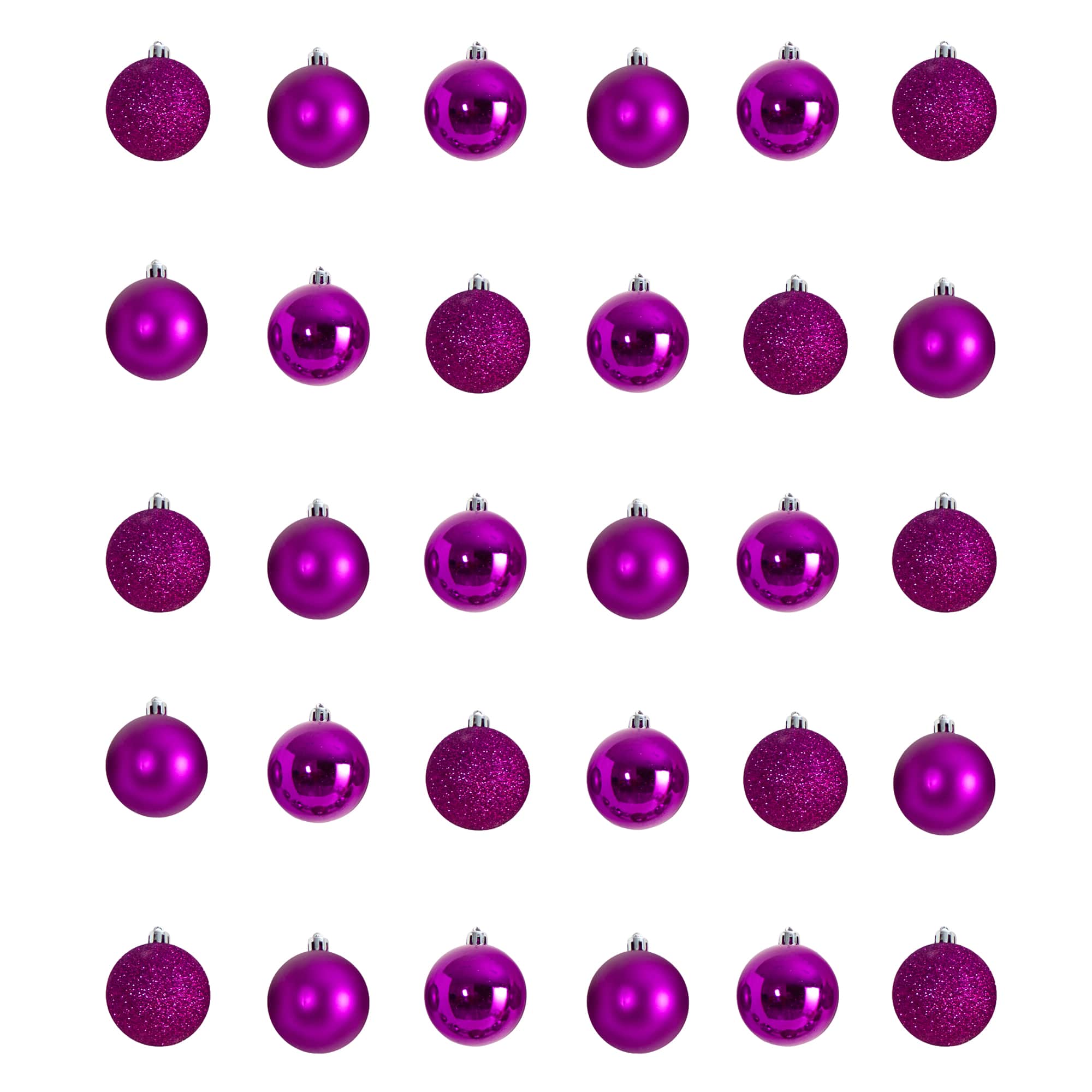 30ct. 2.5" Pink Shatterproof Christmas Ornaments